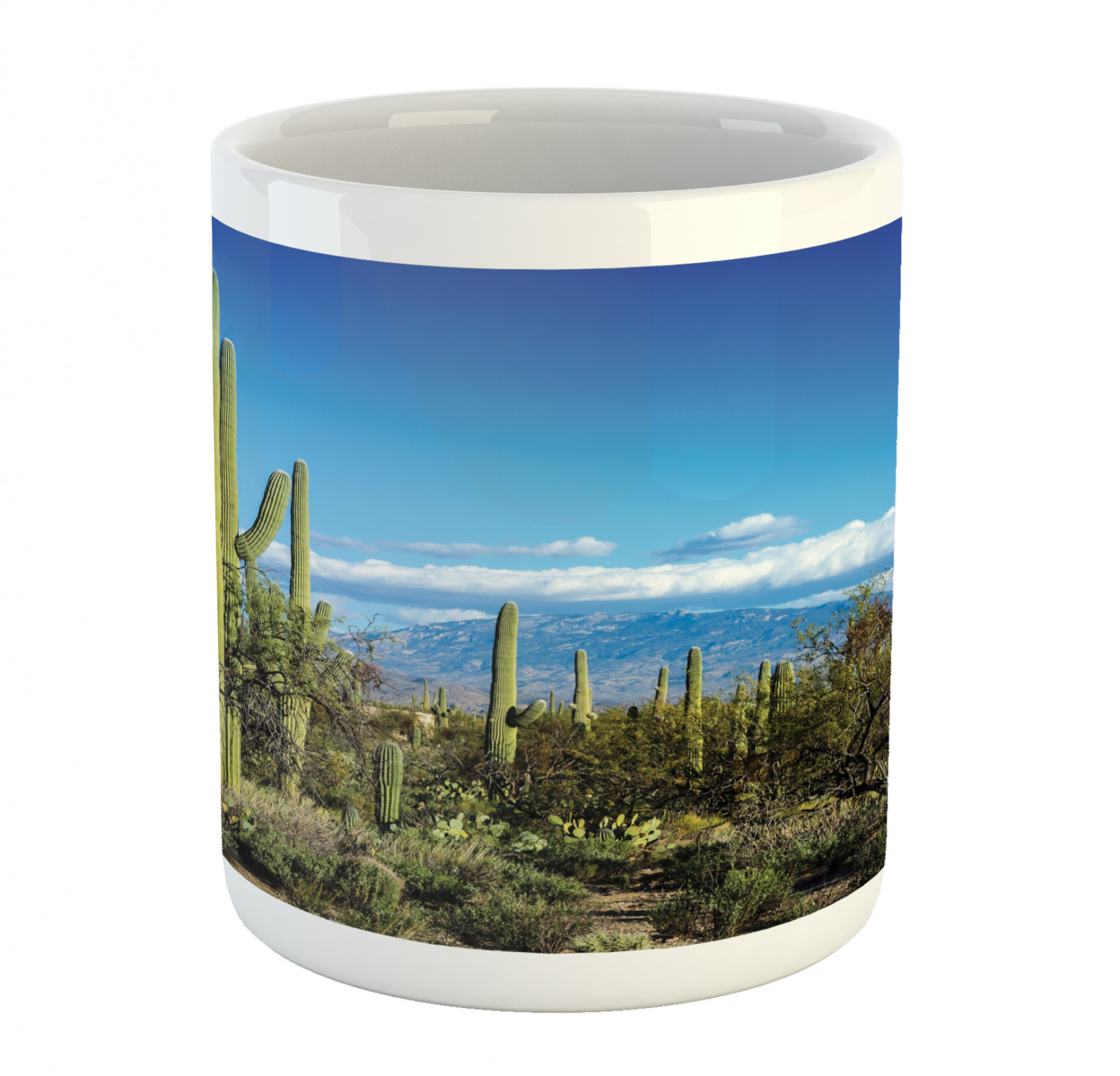 Ambesonne Mexican Ceramic Coffee Mug Cup for Water Tea Drinks, 11 oz