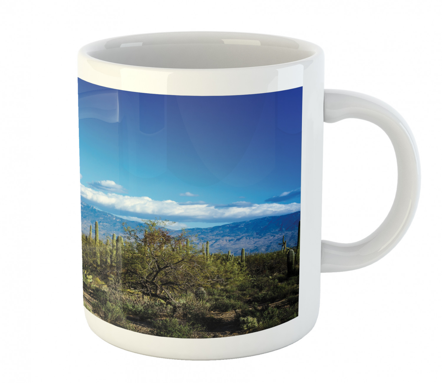 Ambesonne Mexican Ceramic Coffee Mug Cup for Water Tea Drinks, 11 oz