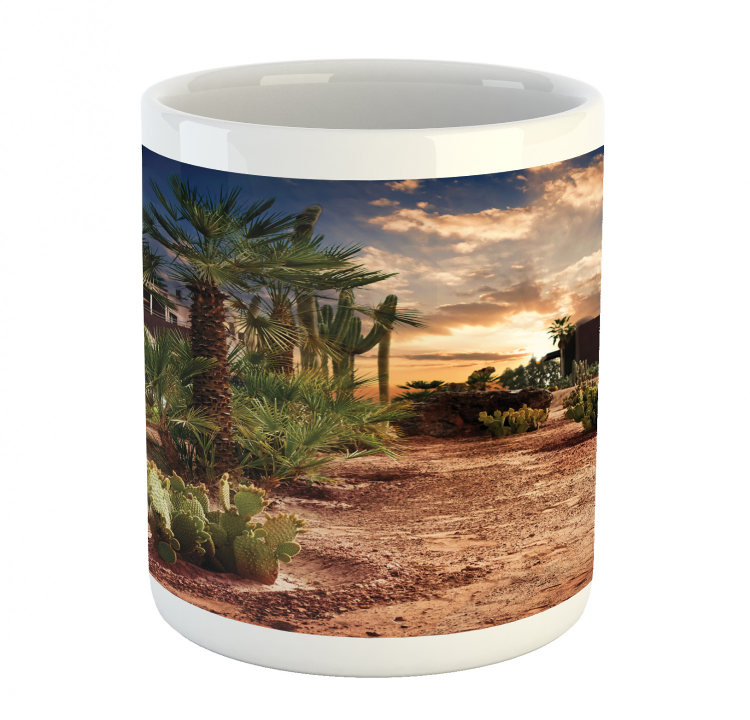 Ambesonne Mexican Ceramic Coffee Mug Cup for Water Tea Drinks, 11 oz