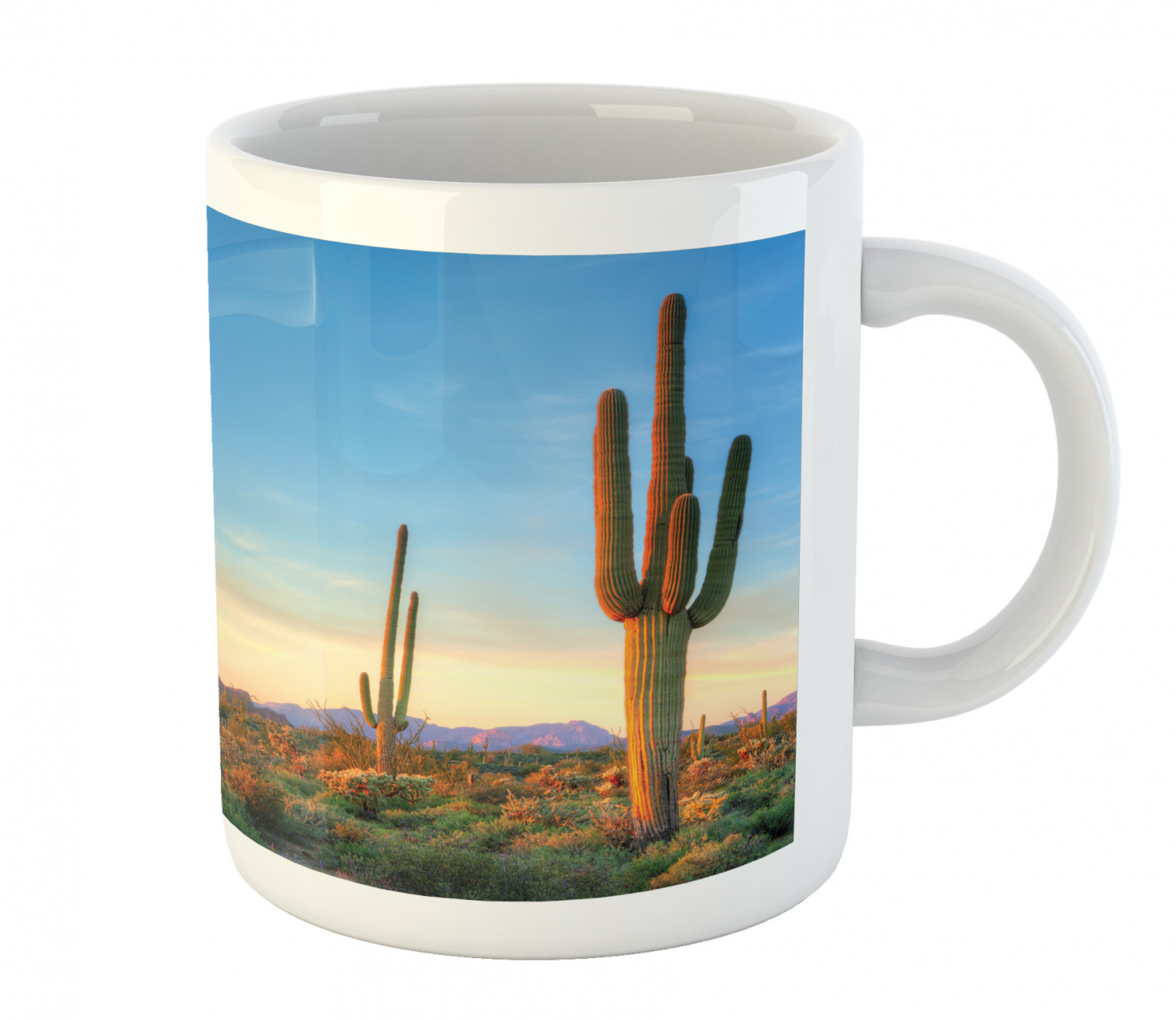 Ambesonne Mexican Ceramic Coffee Mug Cup for Water Tea Drinks, 11 oz