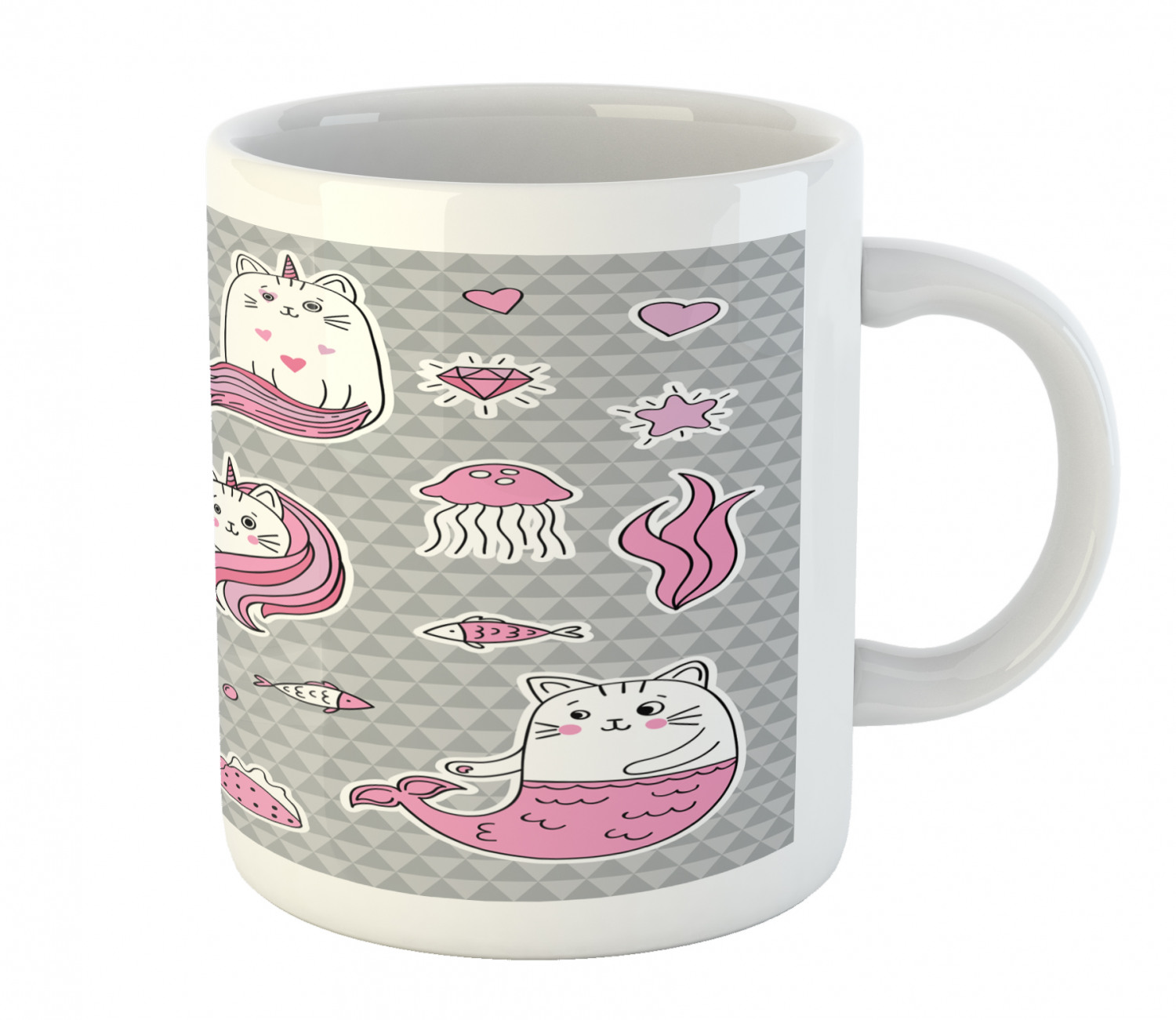 Ambesonne Cat Funny Ceramic Coffee Mug Cup for Water Tea Drinks, 11 oz - Picture 170 of 244