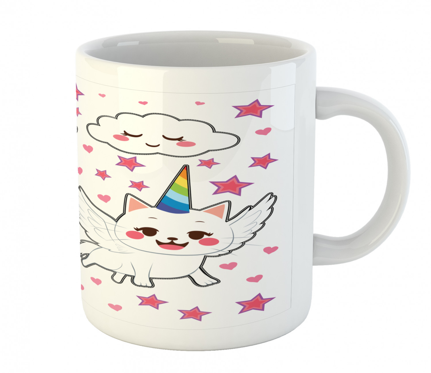 Ambesonne Cat Funny Ceramic Coffee Mug Cup for Water Tea Drinks, 11 oz - Picture 62 of 244