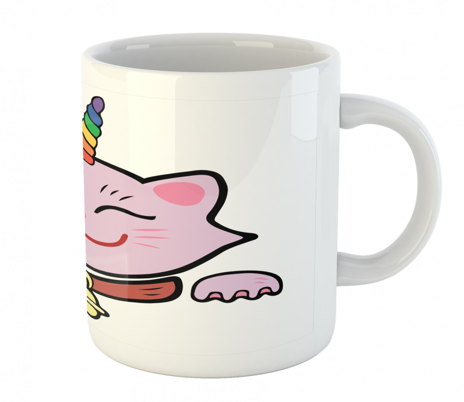 Ambesonne Cat Funny Ceramic Coffee Mug Cup for Water Tea Drinks, 11 oz - Picture 198 of 244