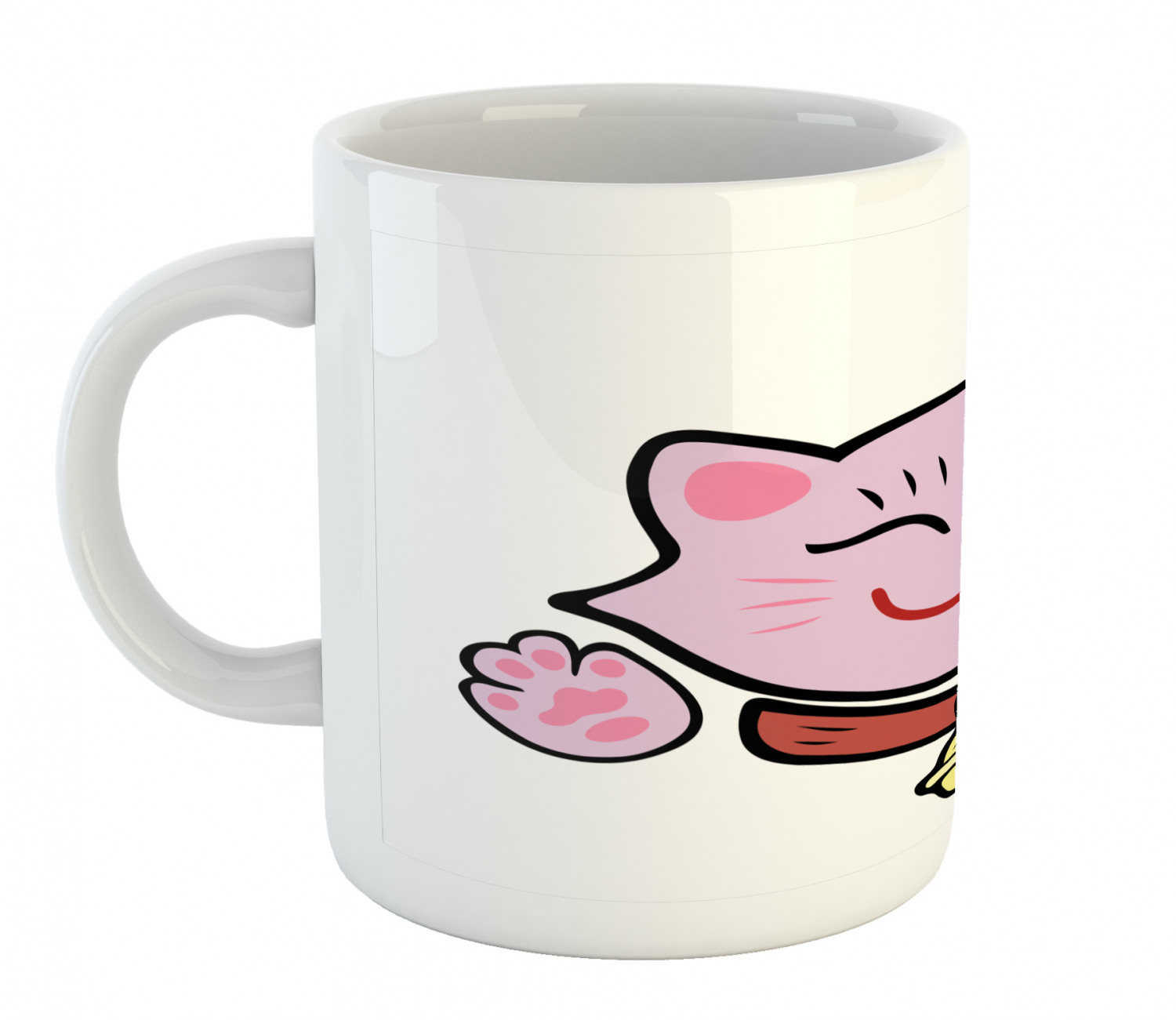 Ambesonne Cat Funny Ceramic Coffee Mug Cup for Water Tea Drinks, 11 oz - Picture 199 of 244