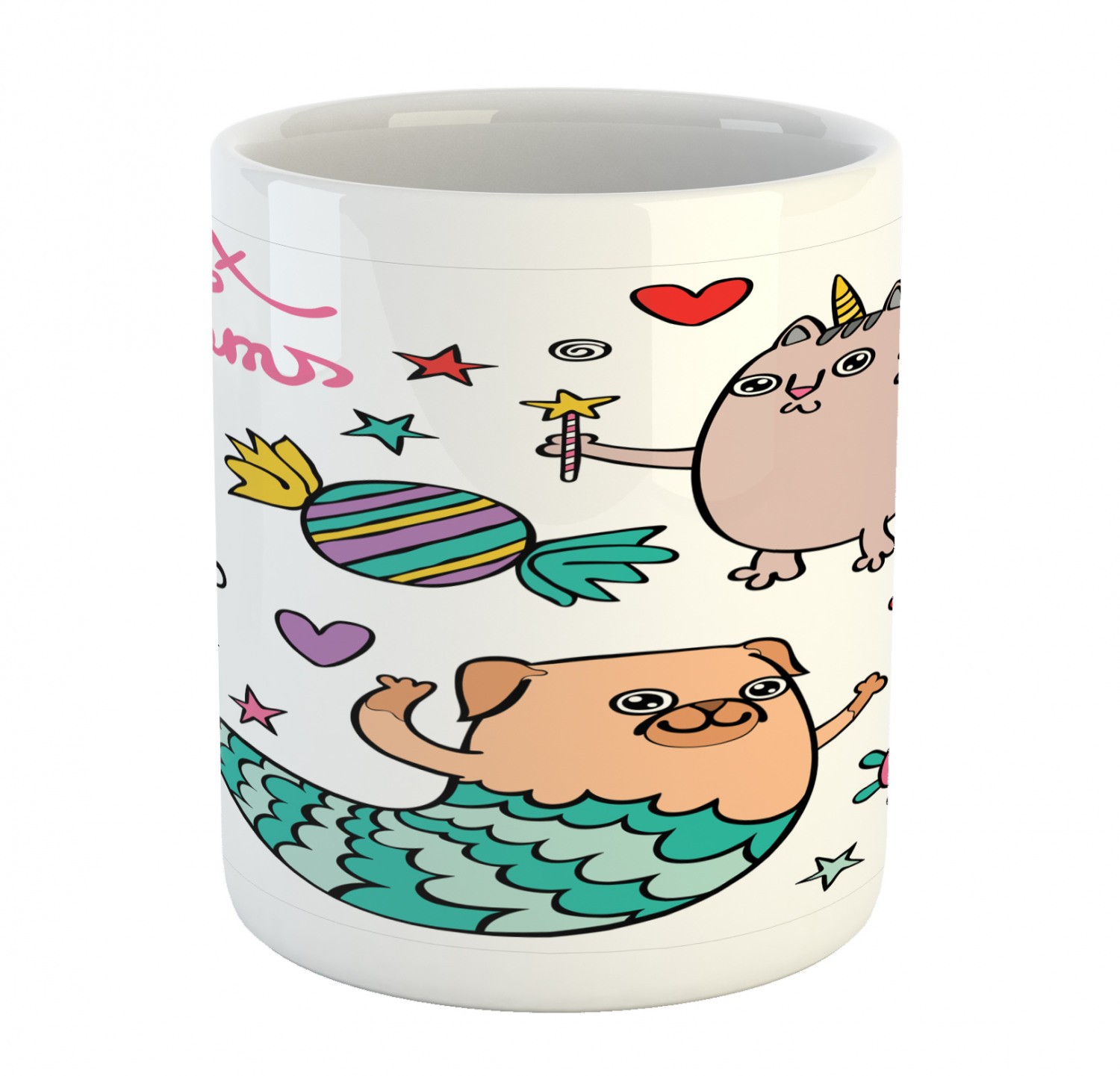 Ambesonne Cat Funny Ceramic Coffee Mug Cup for Water Tea Drinks, 11 oz - Picture 205 of 244