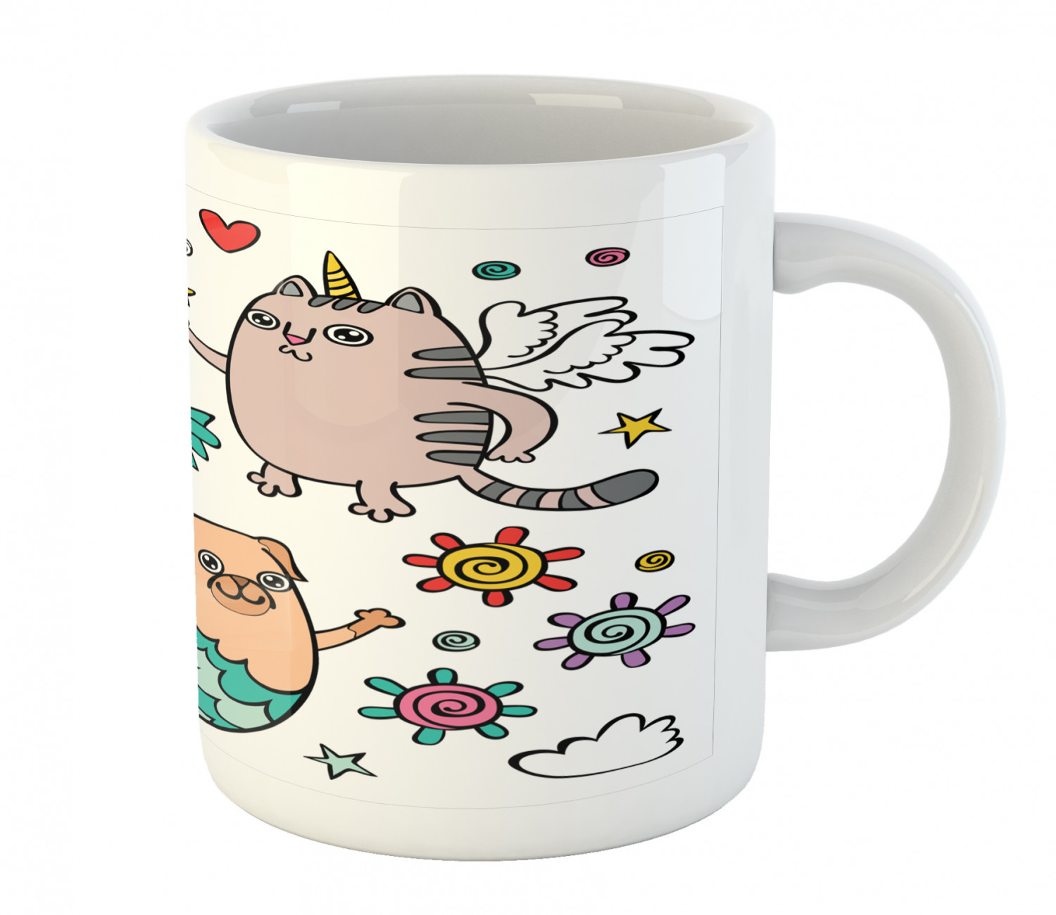 Ambesonne Cat Funny Ceramic Coffee Mug Cup for Water Tea Drinks, 11 oz - Picture 206 of 244