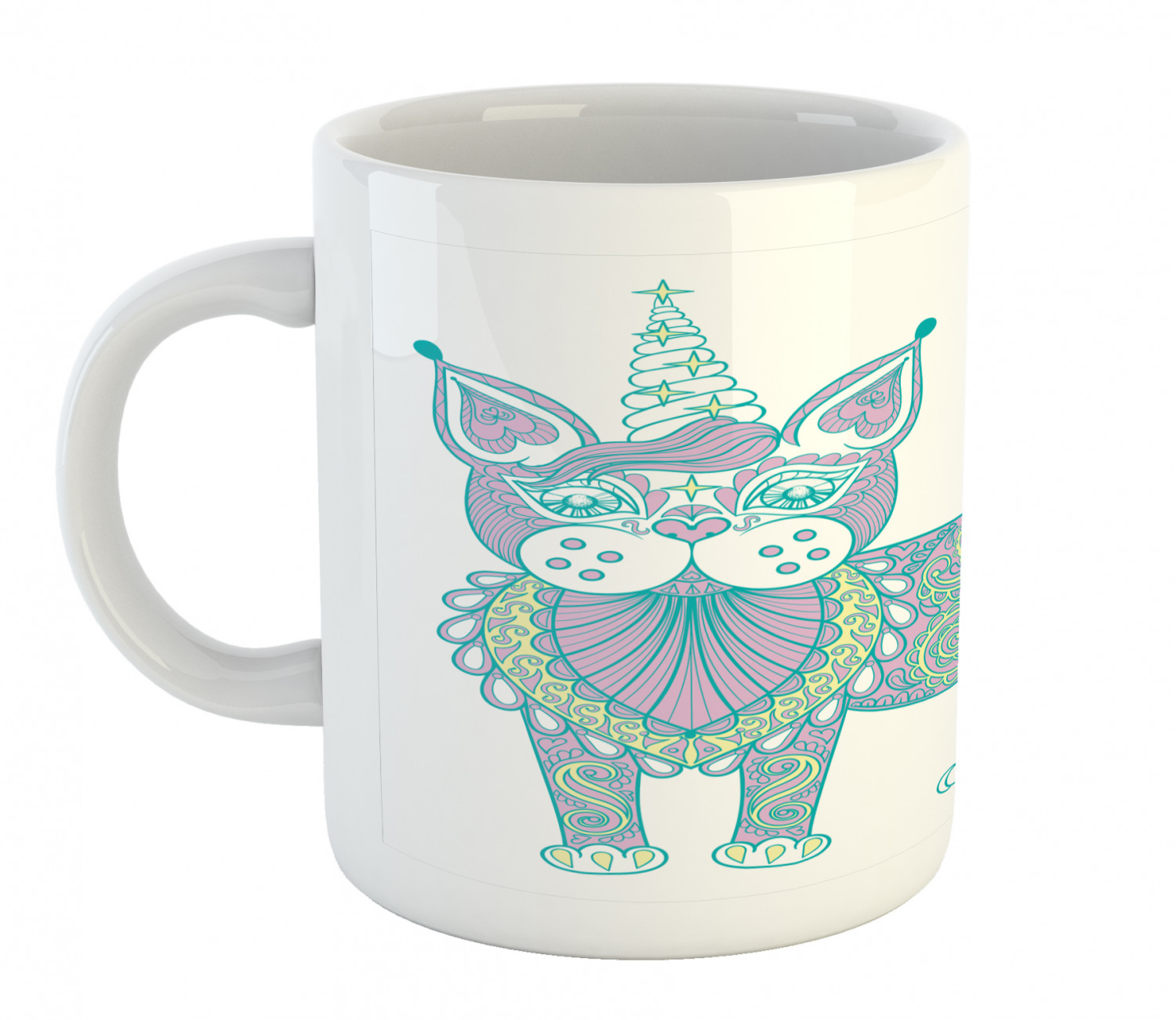 Ambesonne Cat Funny Ceramic Coffee Mug Cup for Water Tea Drinks, 11 oz - Picture 167 of 244