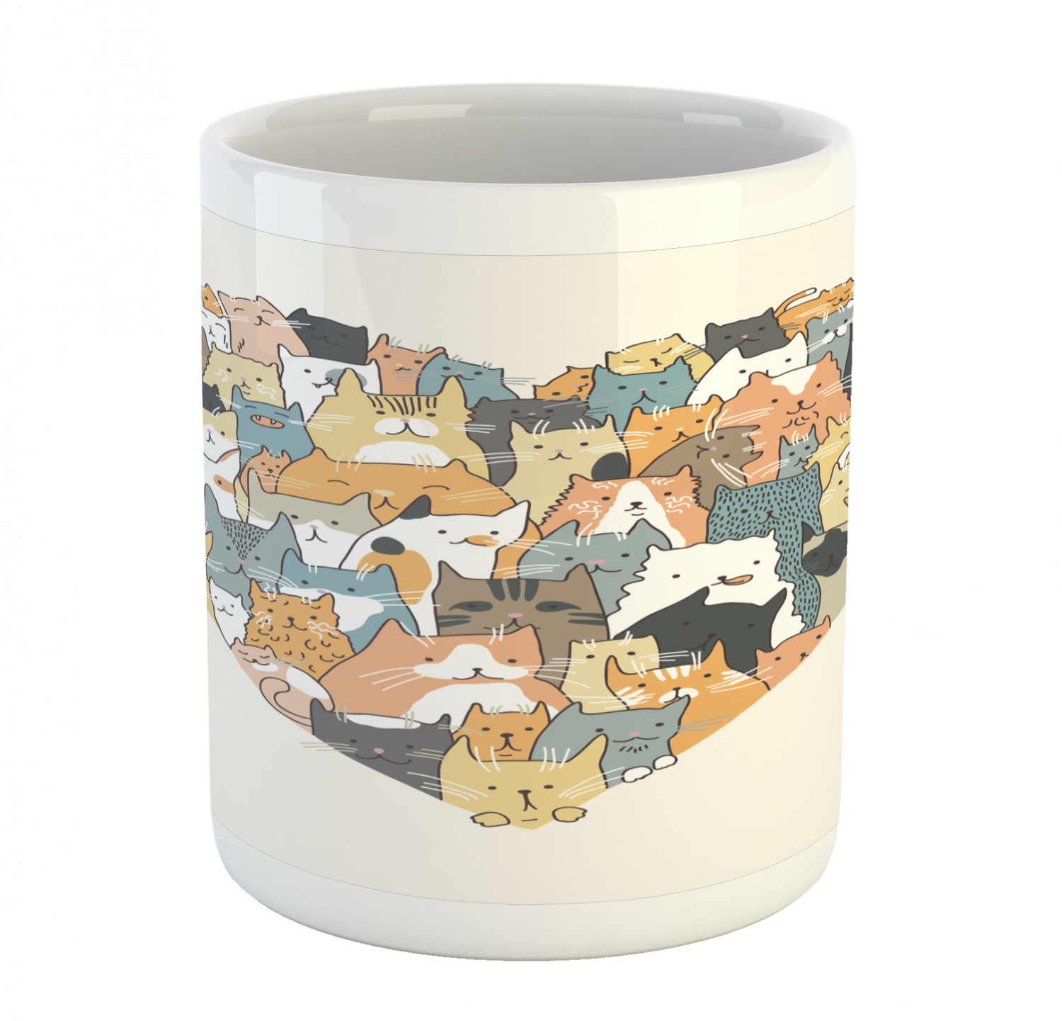 Ambesonne Cat Funny Ceramic Coffee Mug Cup for Water Tea Drinks, 11 oz - Picture 125 of 244