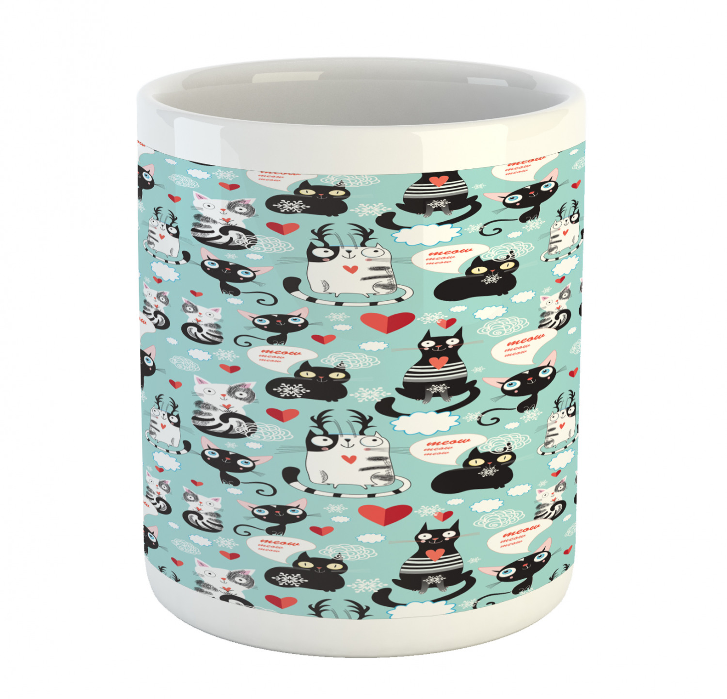 Ambesonne Cat Funny Ceramic Coffee Mug Cup for Water Tea Drinks, 11 oz - Picture 157 of 244