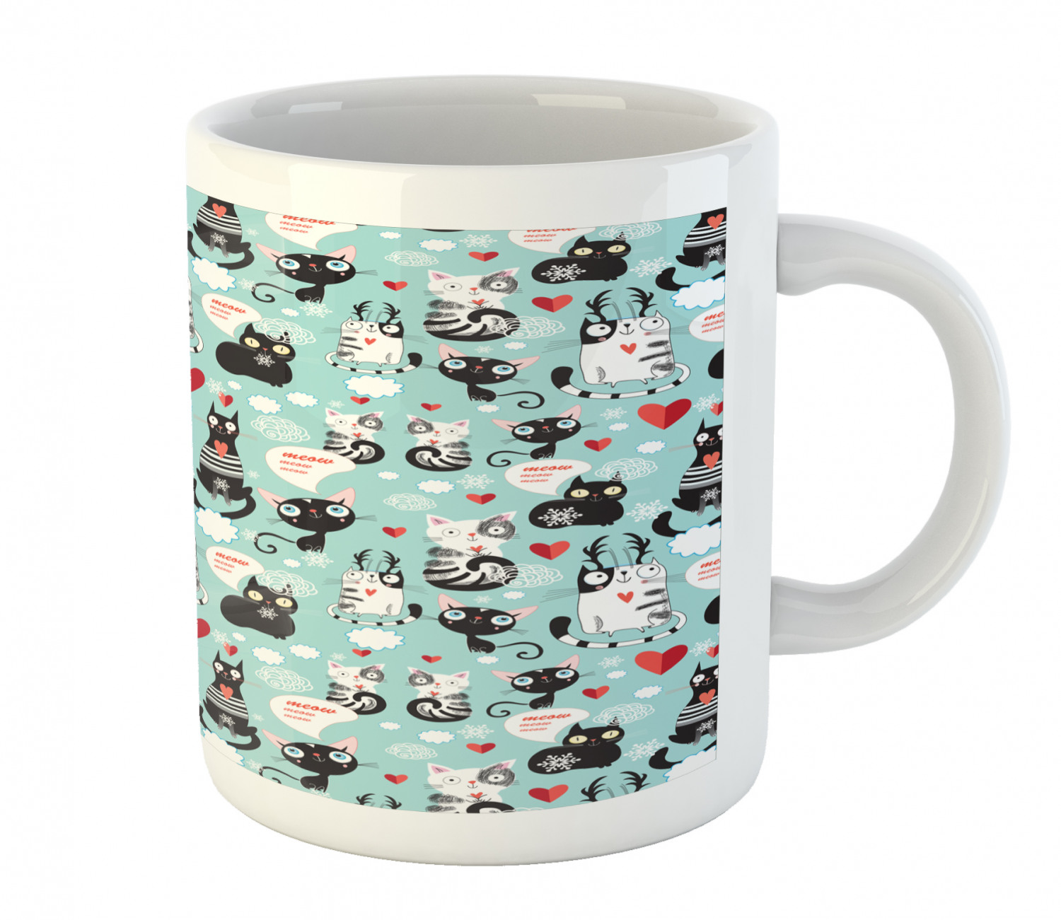 Ambesonne Cat Funny Ceramic Coffee Mug Cup for Water Tea Drinks, 11 oz - Picture 158 of 244