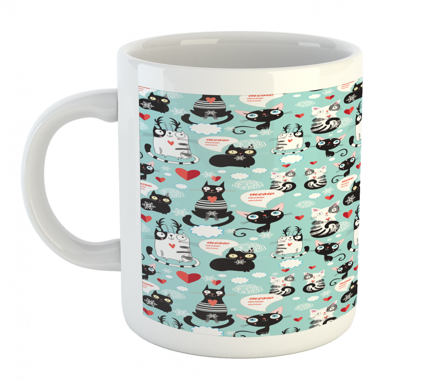 Ambesonne Cat Funny Ceramic Coffee Mug Cup for Water Tea Drinks, 11 oz - Picture 159 of 244