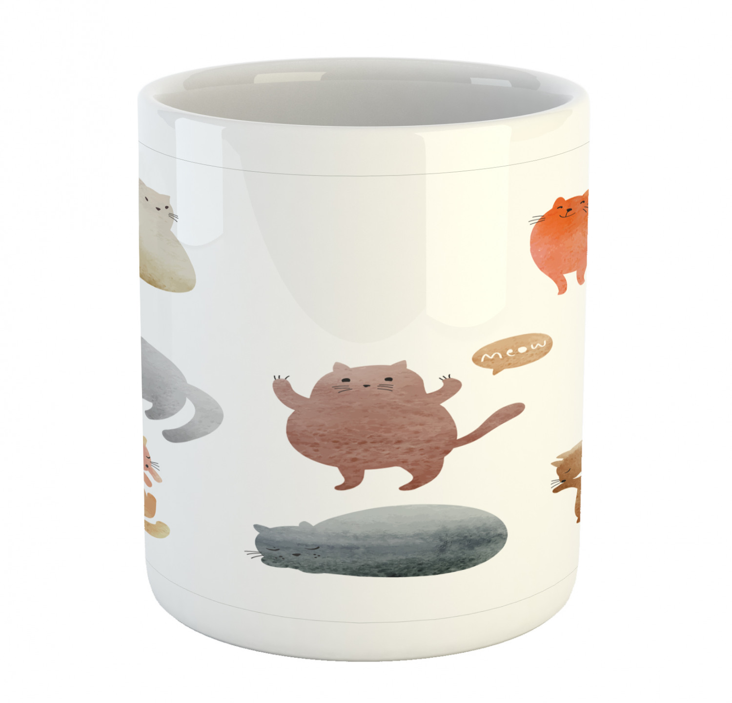 Ambesonne Cat Funny Ceramic Coffee Mug Cup for Water Tea Drinks, 11 oz - Picture 237 of 244