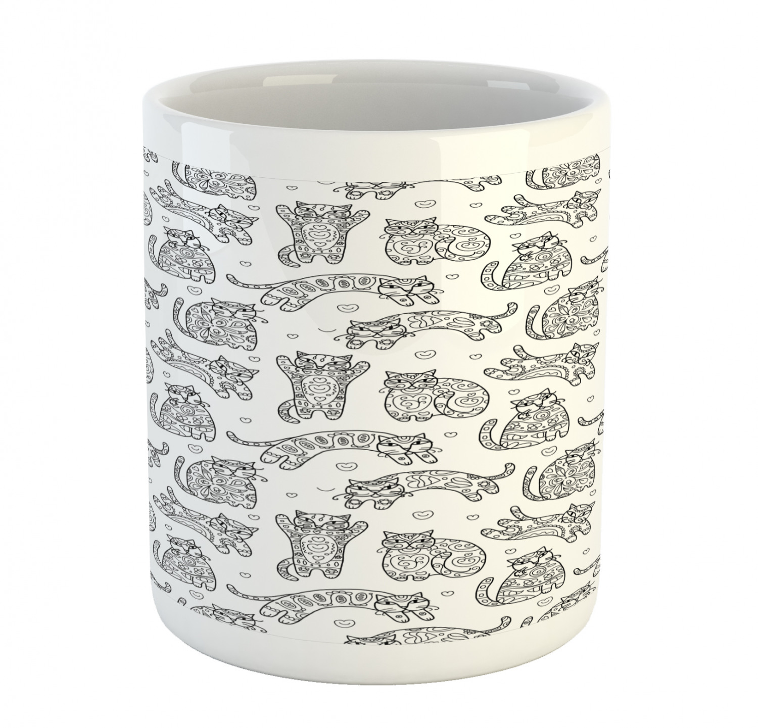 Ambesonne Cat Funny Ceramic Coffee Mug Cup for Water Tea Drinks, 11 oz - Picture 185 of 244