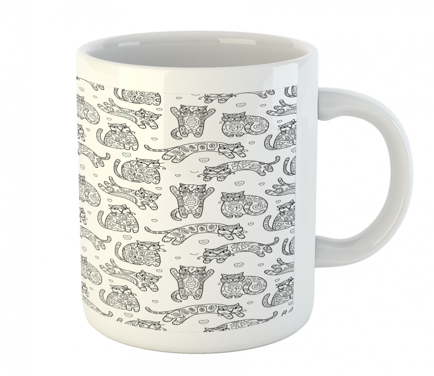 Ambesonne Cat Funny Ceramic Coffee Mug Cup for Water Tea Drinks, 11 oz - Picture 186 of 244