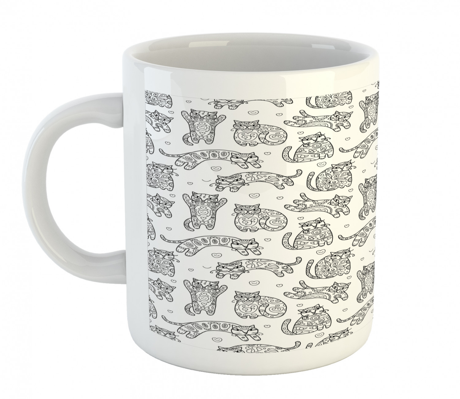 Ambesonne Cat Funny Ceramic Coffee Mug Cup for Water Tea Drinks, 11 oz - Picture 187 of 244
