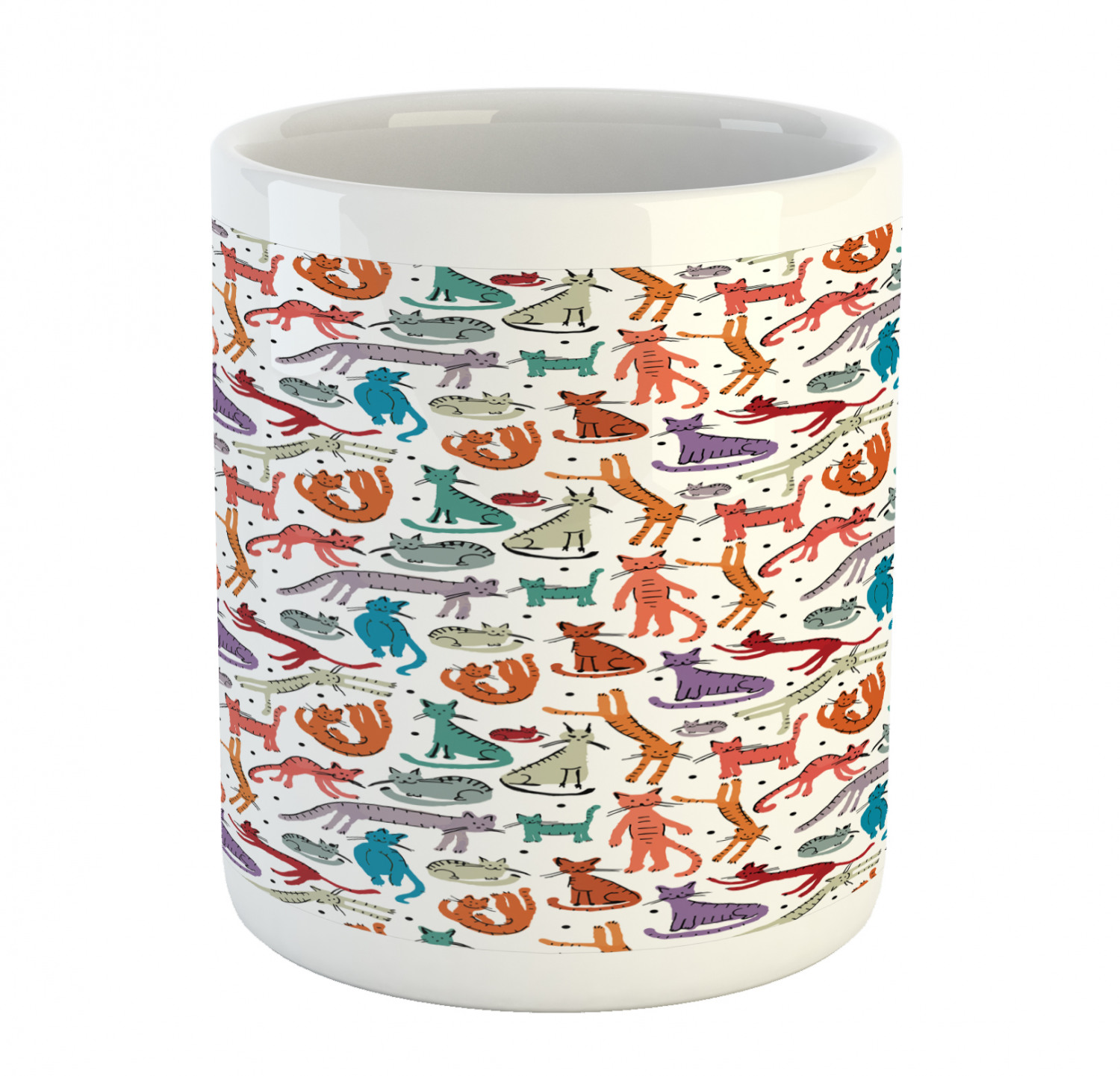 Ambesonne Cat Funny Ceramic Coffee Mug Cup for Water Tea Drinks, 11 oz - Picture 57 of 244