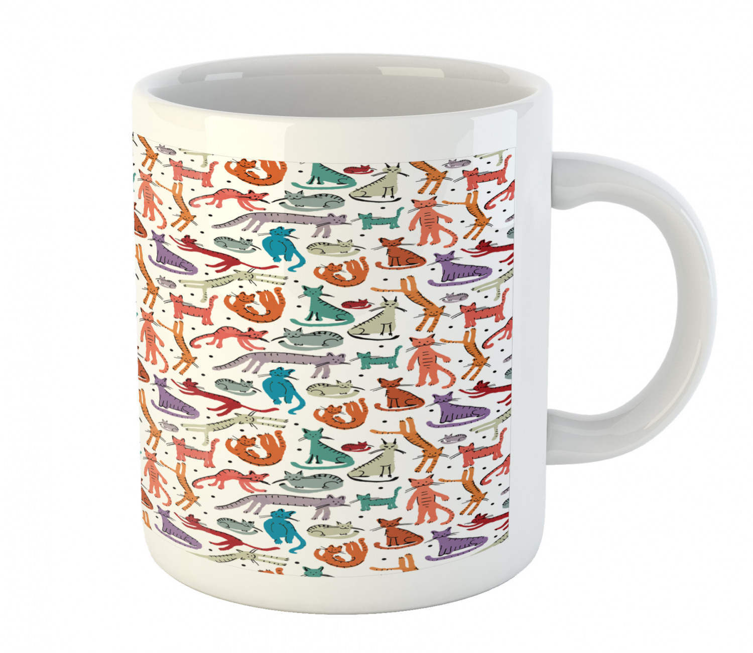 Ambesonne Cat Funny Ceramic Coffee Mug Cup for Water Tea Drinks, 11 oz - Picture 58 of 244