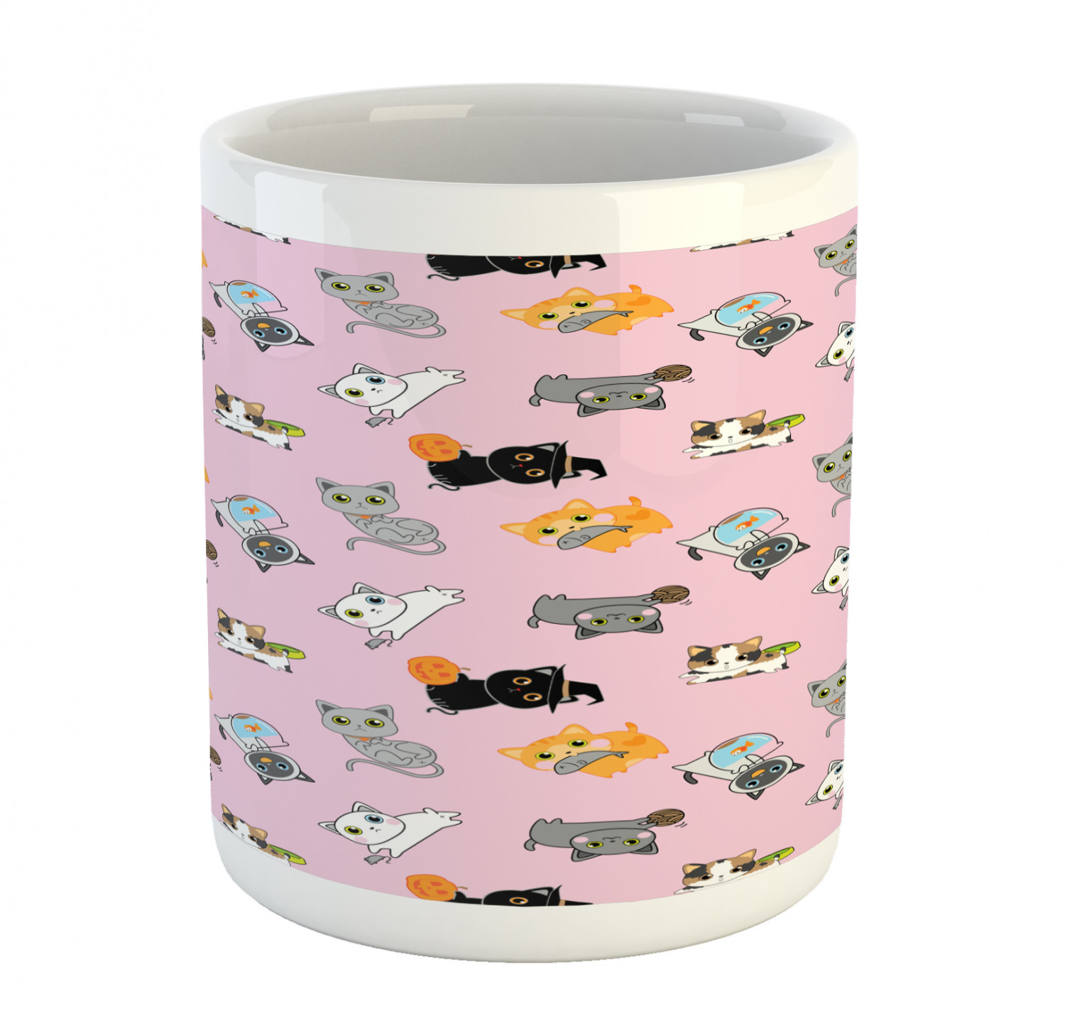 Ambesonne Cat Funny Ceramic Coffee Mug Cup for Water Tea Drinks, 11 oz - Picture 53 of 244