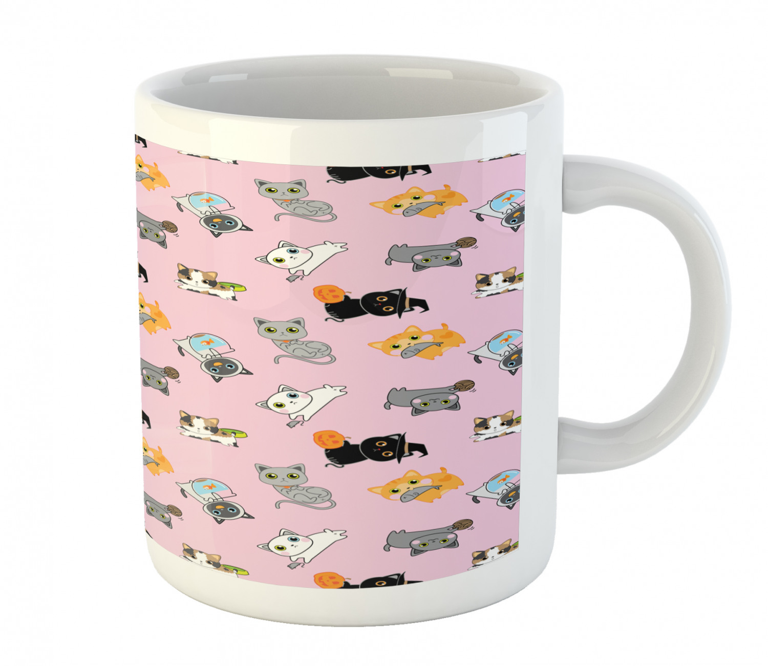 Ambesonne Cat Funny Ceramic Coffee Mug Cup for Water Tea Drinks, 11 oz - Picture 54 of 244