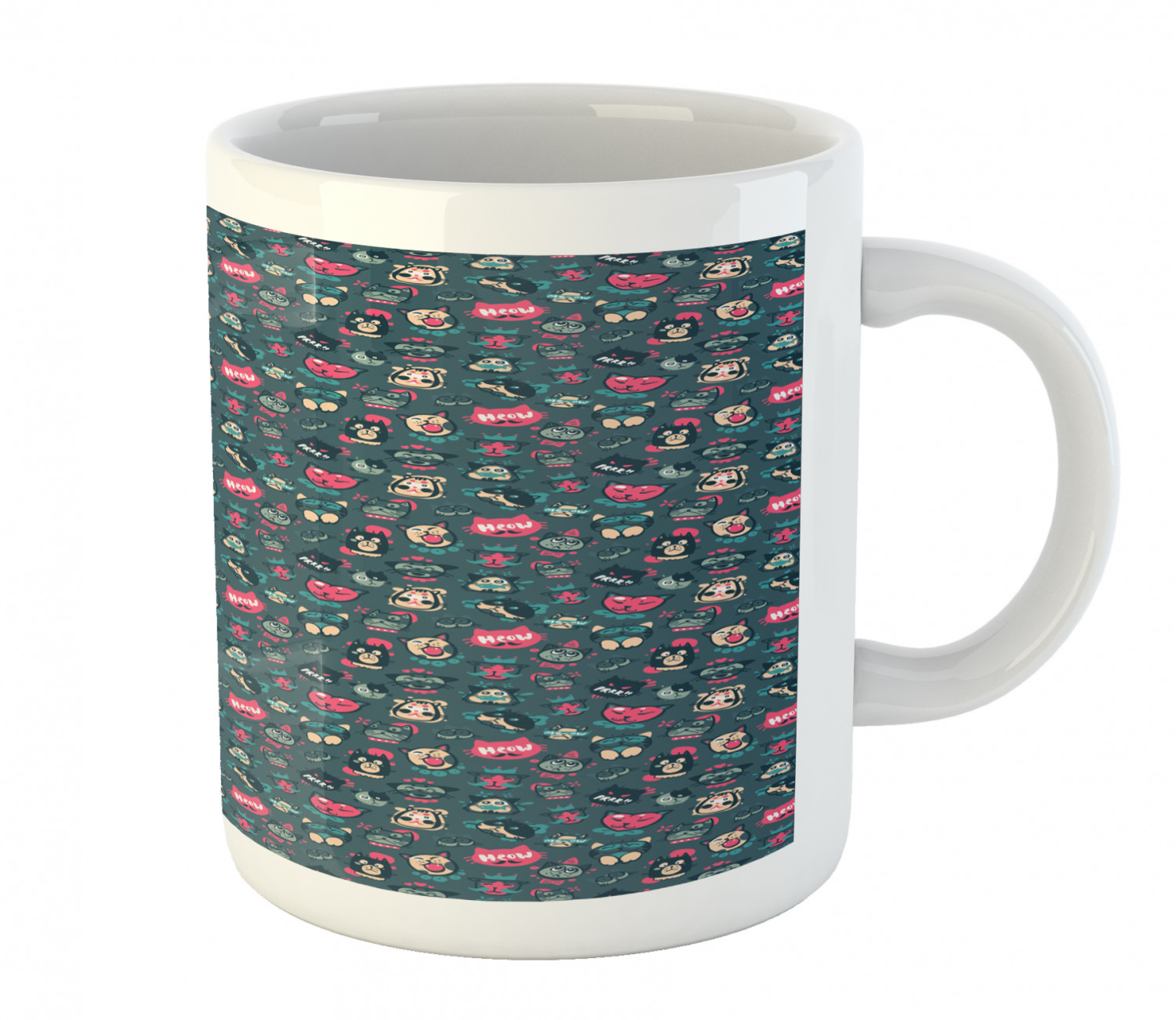Ambesonne Cat Funny Ceramic Coffee Mug Cup for Water Tea Drinks, 11 oz - Picture 106 of 244
