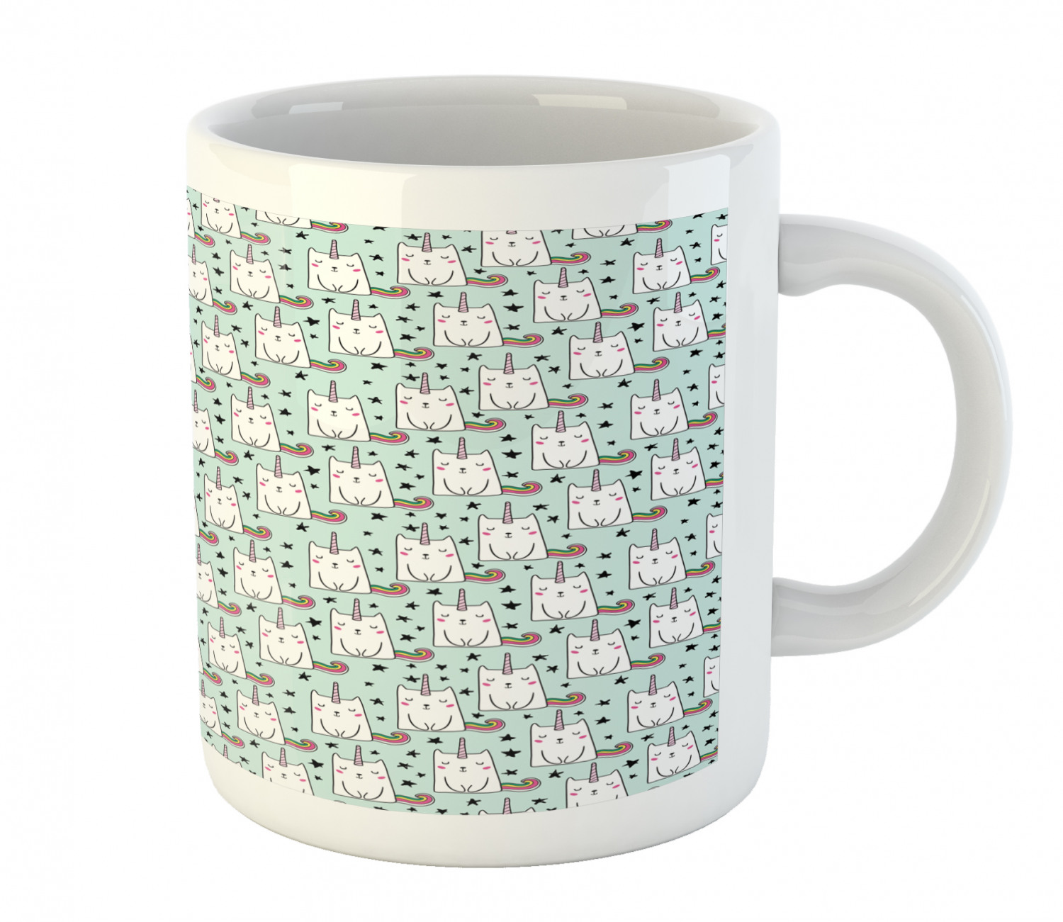 Ambesonne Cat Funny Ceramic Coffee Mug Cup for Water Tea Drinks, 11 oz - Picture 90 of 244