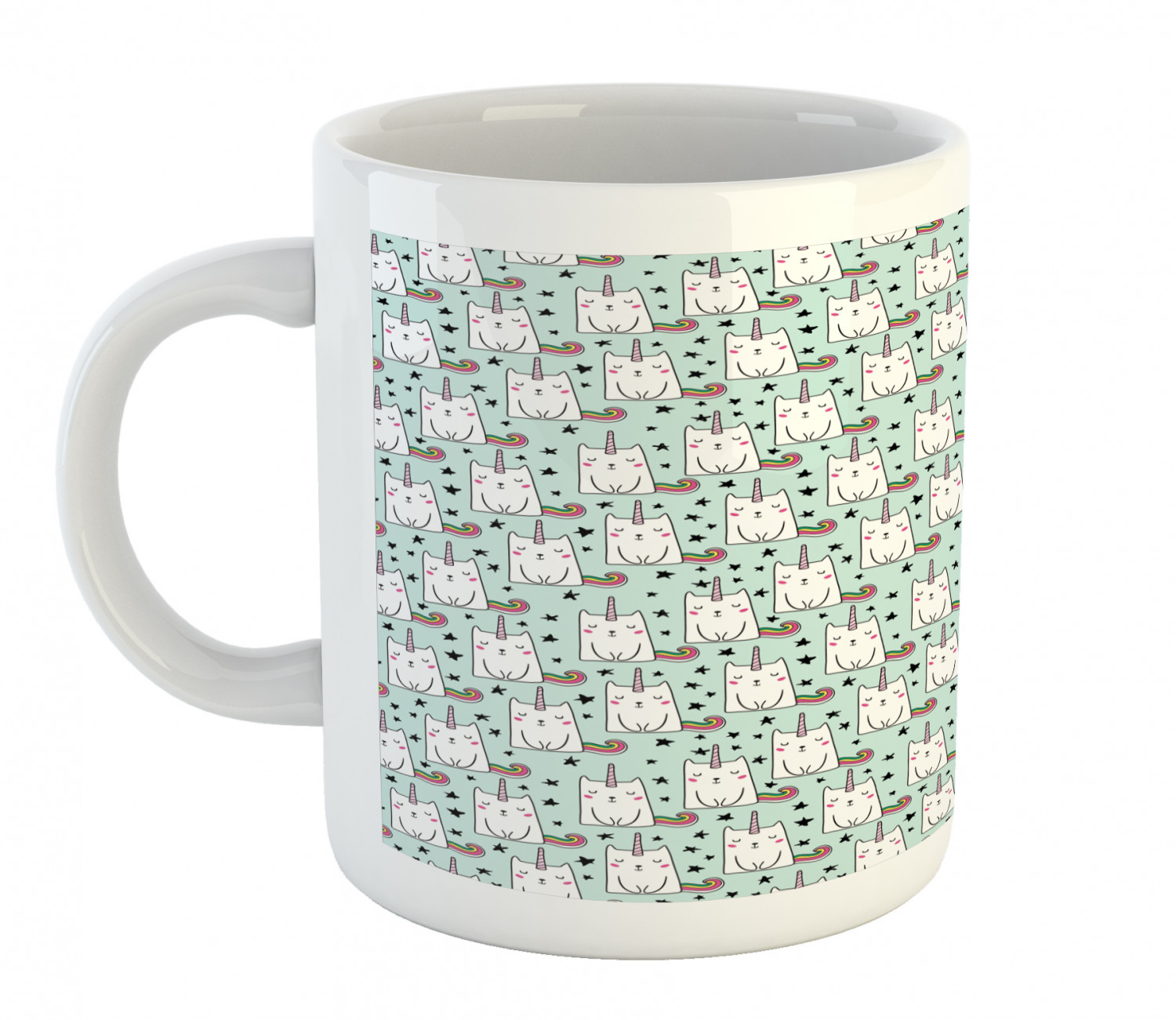 Ambesonne Cat Funny Ceramic Coffee Mug Cup for Water Tea Drinks, 11 oz - Picture 91 of 244
