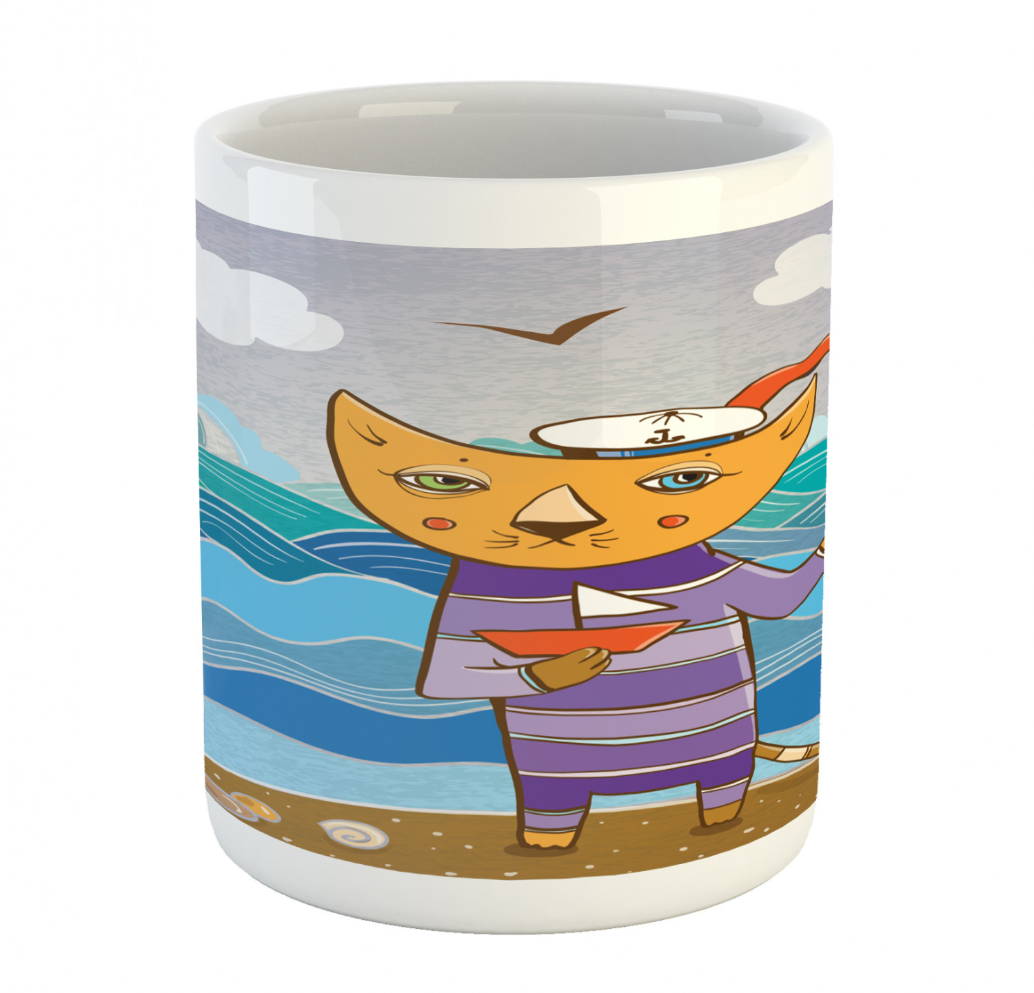 Ambesonne Cat Funny Ceramic Coffee Mug Cup for Water Tea Drinks, 11 oz - Picture 213 of 244