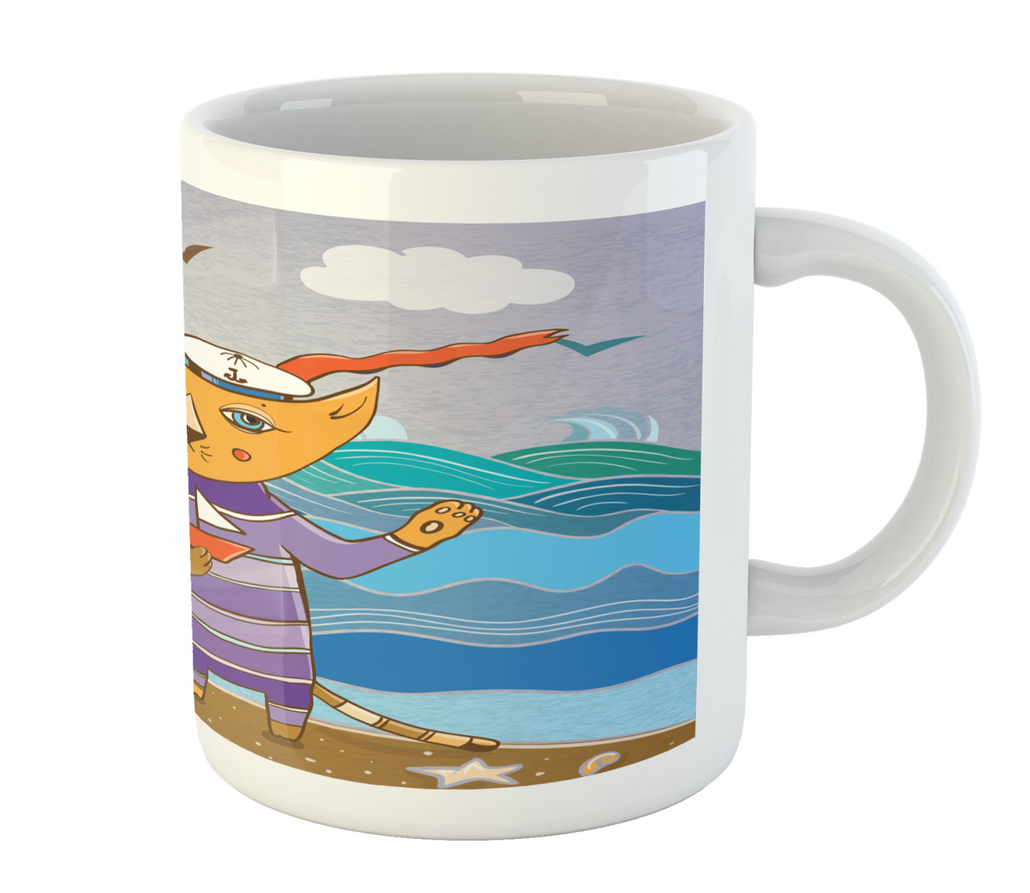 Ambesonne Cat Funny Ceramic Coffee Mug Cup for Water Tea Drinks, 11 oz - Picture 214 of 244