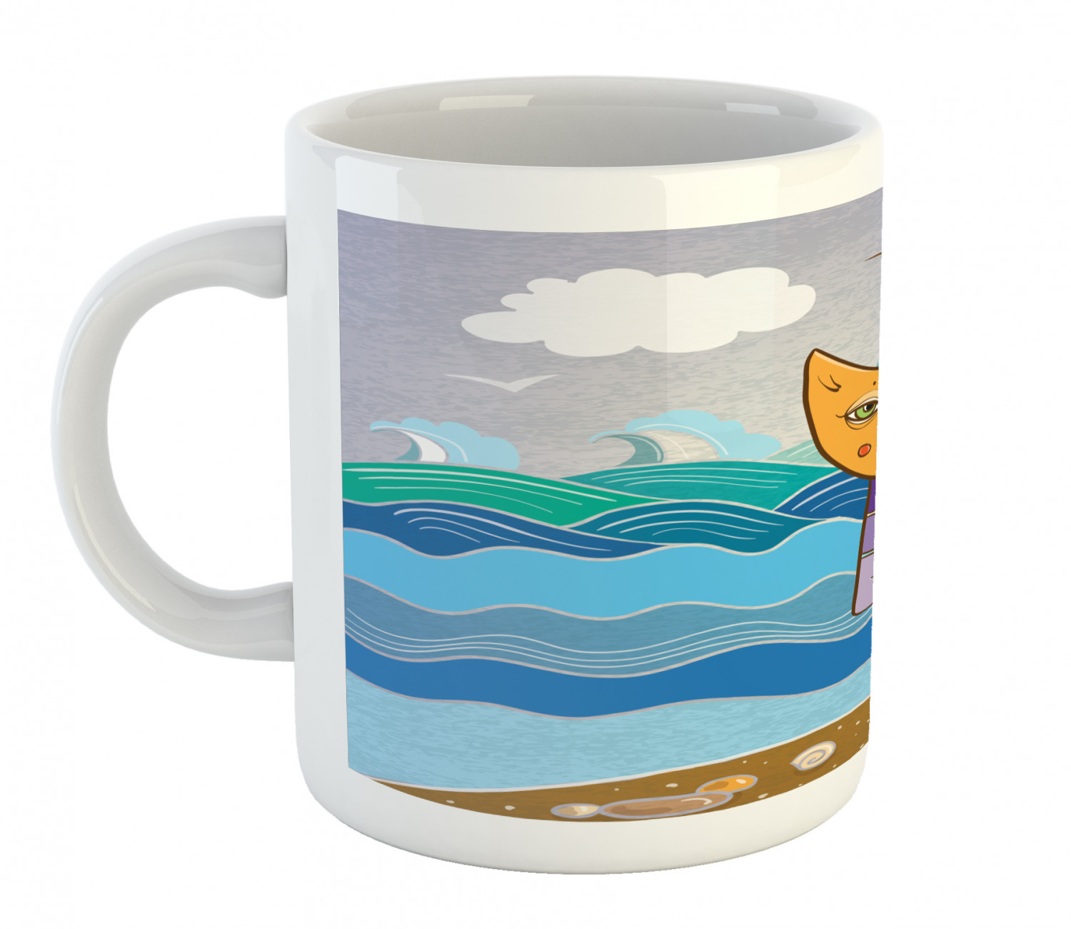 Ambesonne Cat Funny Ceramic Coffee Mug Cup for Water Tea Drinks, 11 oz - Picture 215 of 244