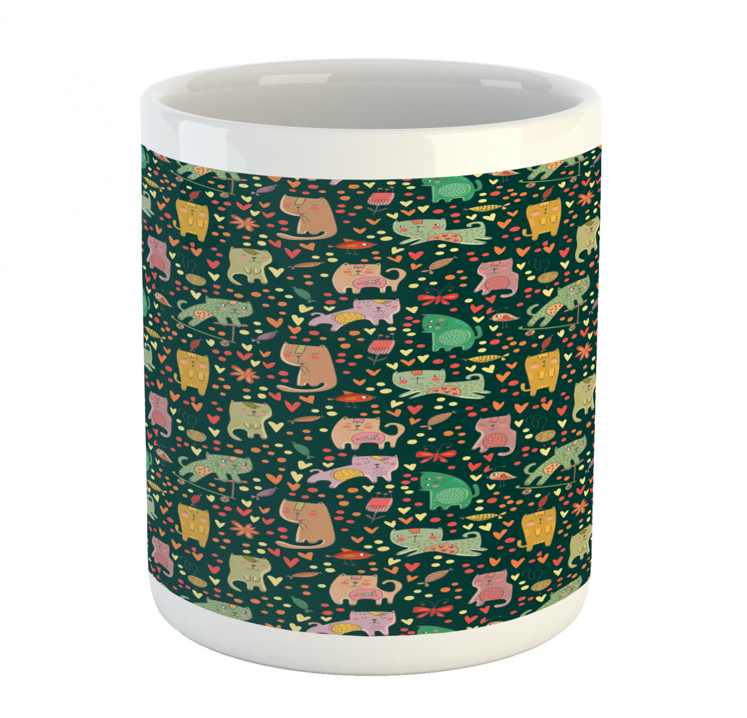 Ambesonne Cat Funny Ceramic Coffee Mug Cup for Water Tea Drinks, 11 oz - Picture 33 of 244