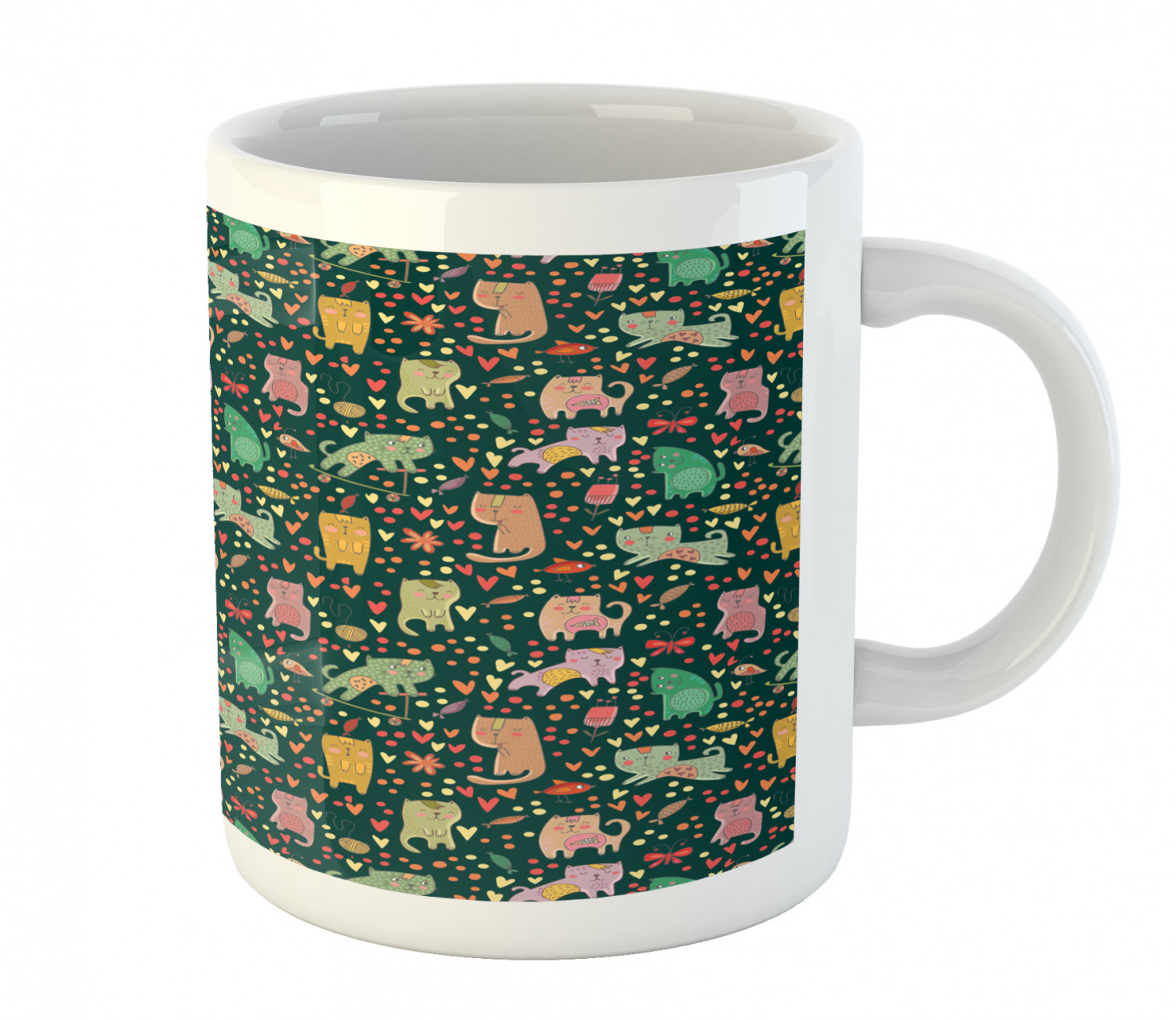 Ambesonne Cat Funny Ceramic Coffee Mug Cup for Water Tea Drinks, 11 oz - Picture 34 of 244