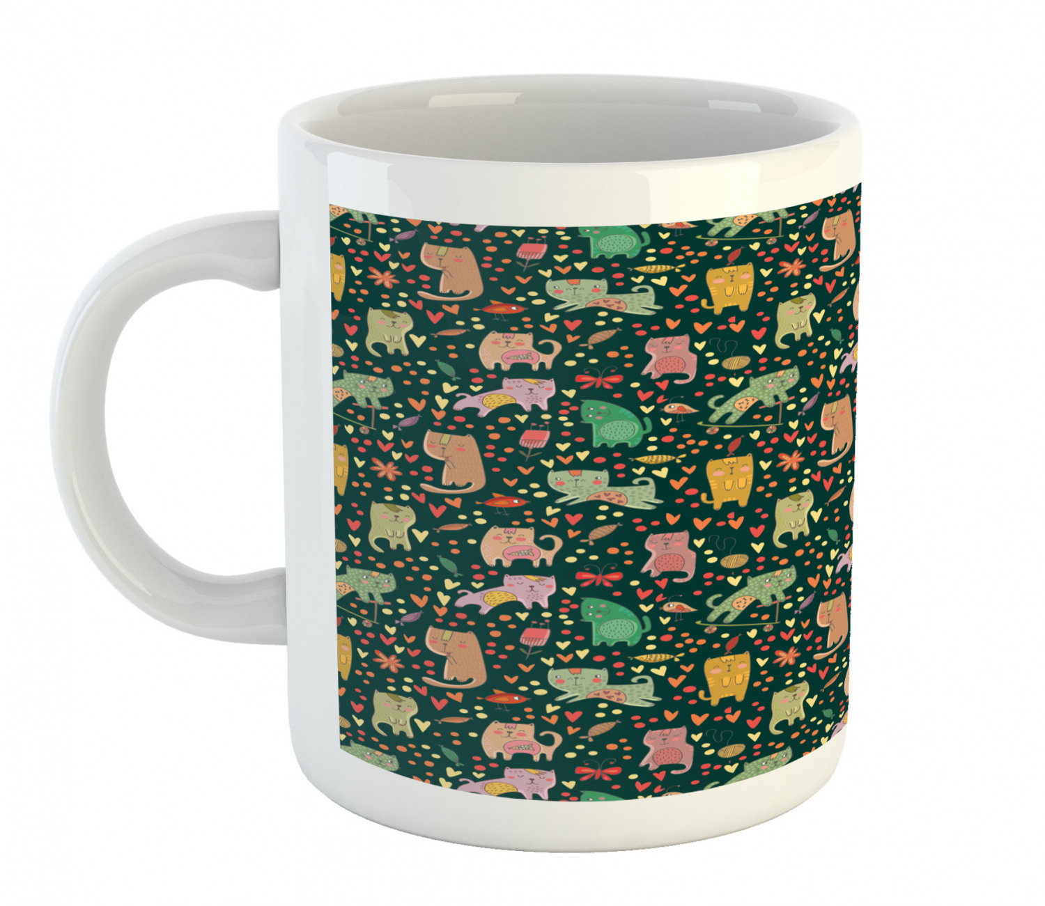 Ambesonne Cat Funny Ceramic Coffee Mug Cup for Water Tea Drinks, 11 oz - Picture 35 of 244