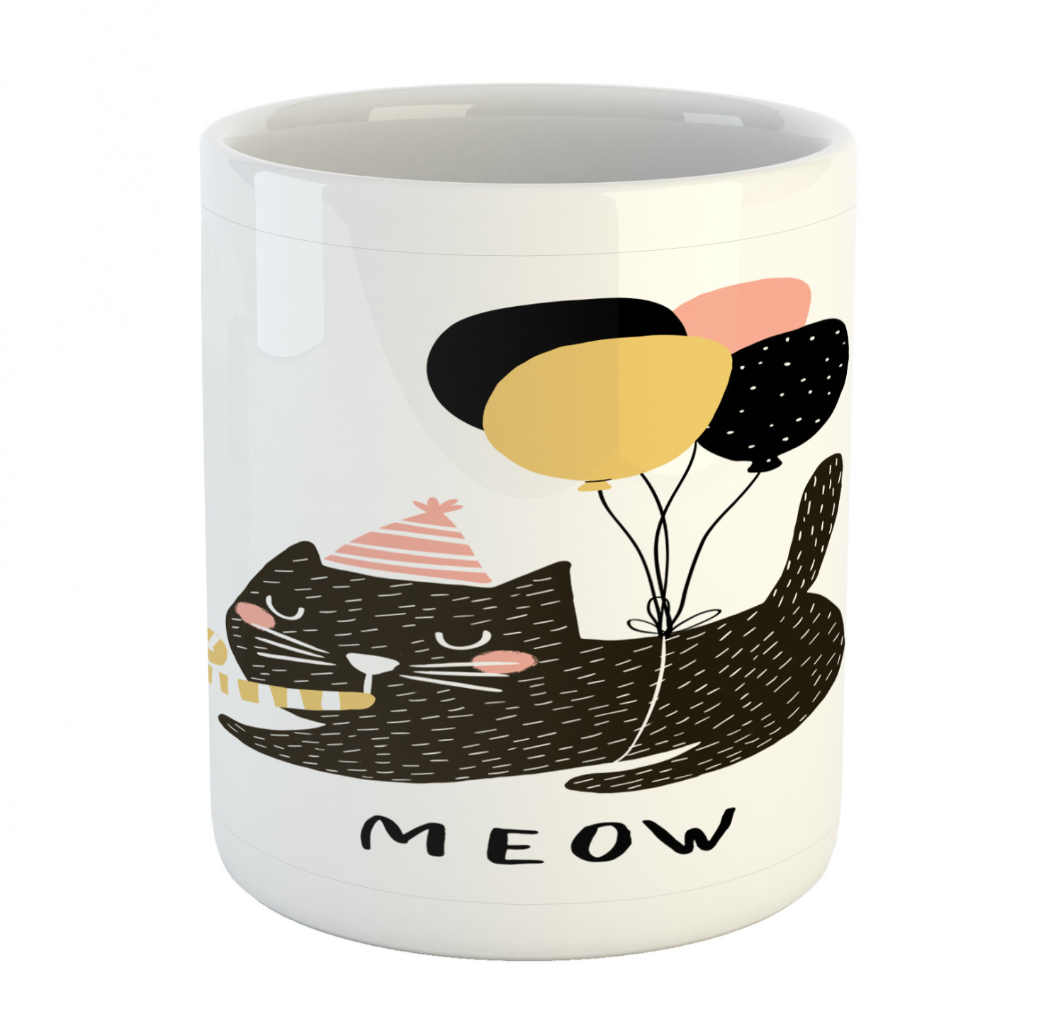 Ambesonne Cat Funny Ceramic Coffee Mug Cup for Water Tea Drinks, 11 oz - Picture 189 of 244