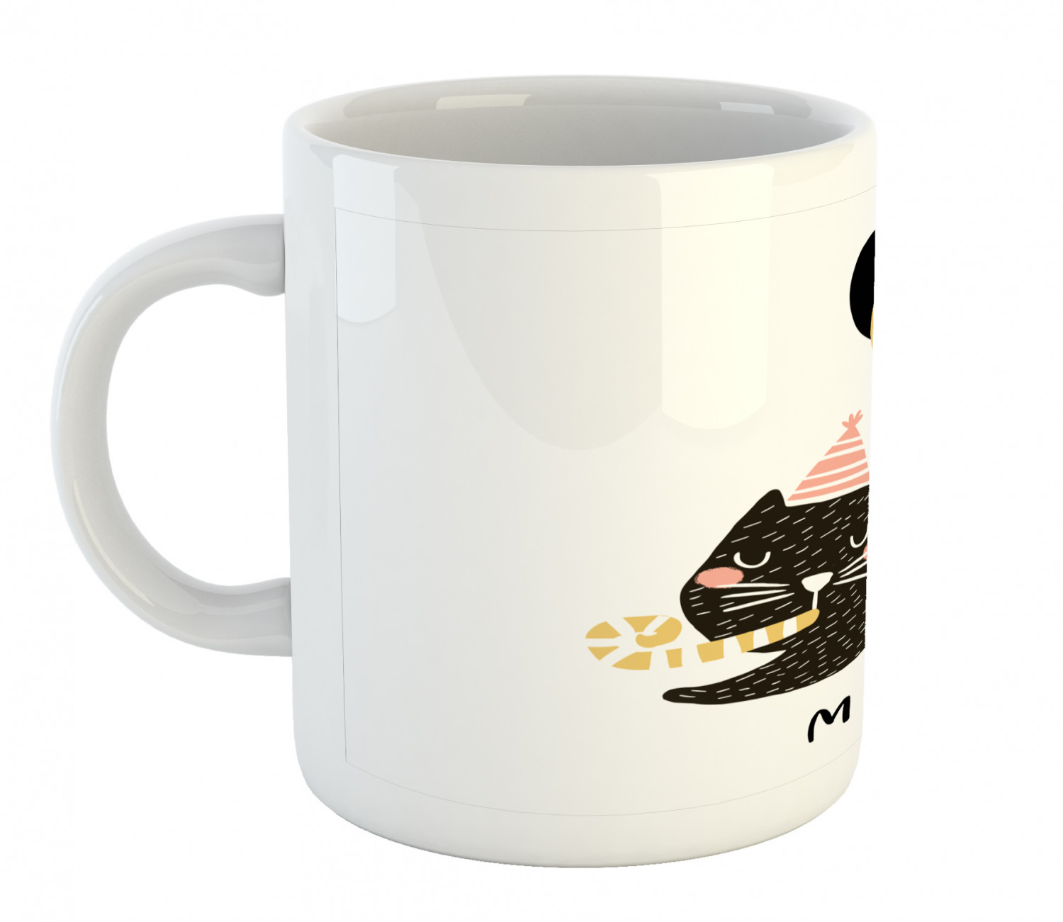Ambesonne Cat Funny Ceramic Coffee Mug Cup for Water Tea Drinks, 11 oz - Picture 191 of 244