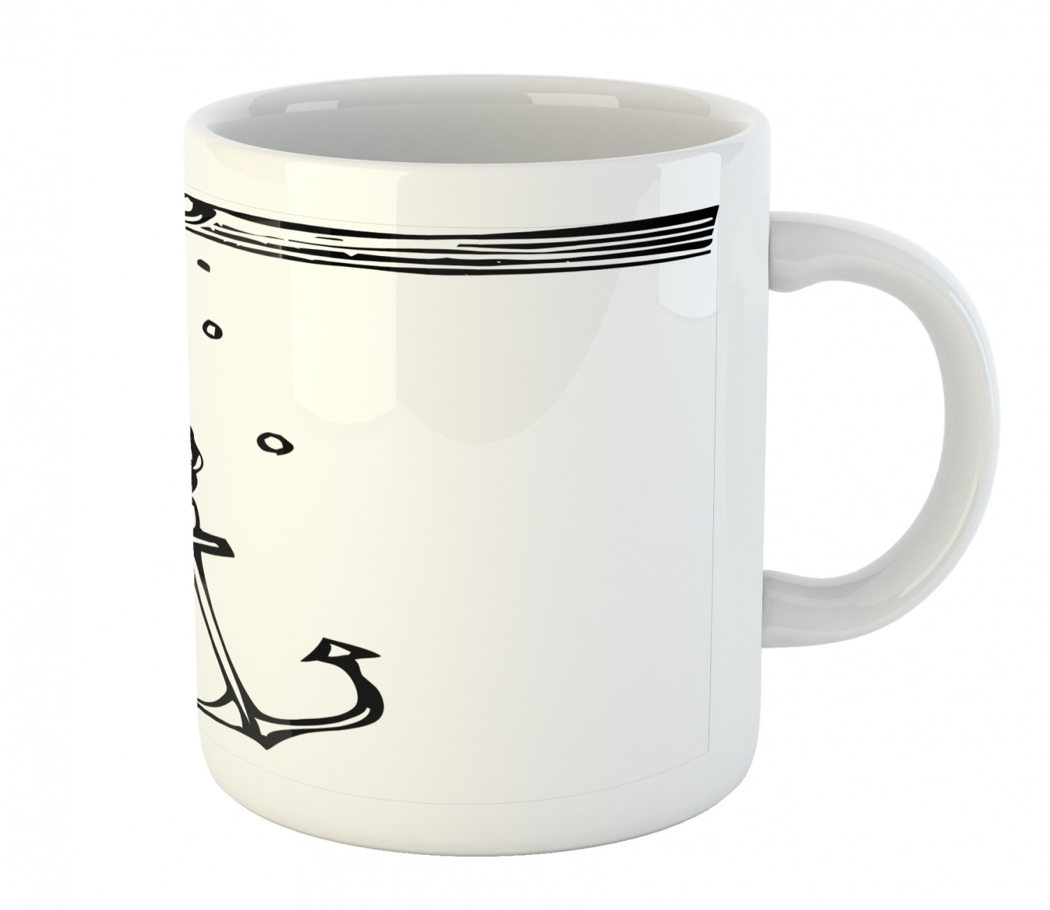 Ambesonne Anchor Nautical Ceramic Coffee Mug Cup for Water Tea Drinks ...