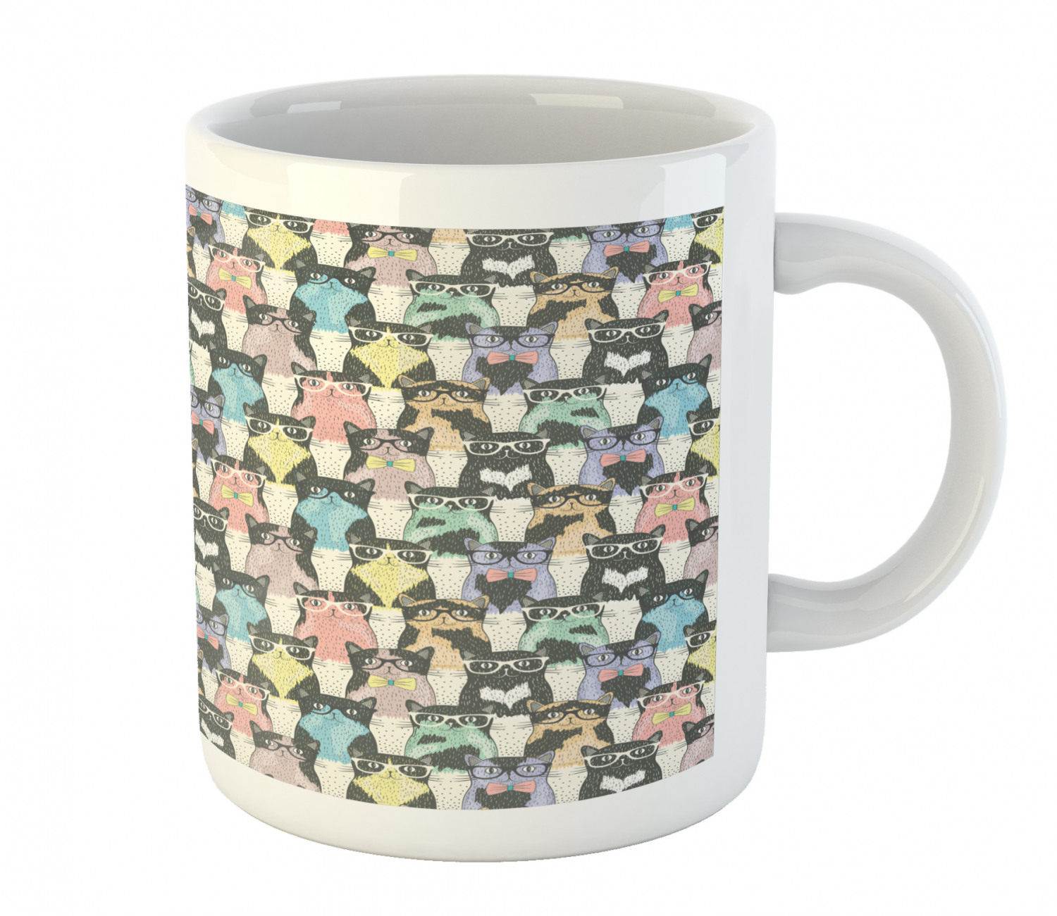 Ambesonne Cat Funny Ceramic Coffee Mug Cup for Water Tea Drinks, 11 oz - Picture 130 of 244