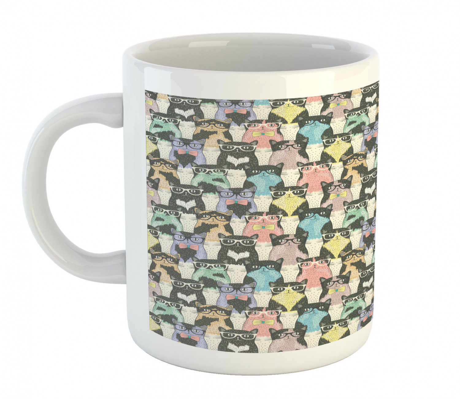 Ambesonne Cat Funny Ceramic Coffee Mug Cup for Water Tea Drinks, 11 oz - Picture 131 of 244