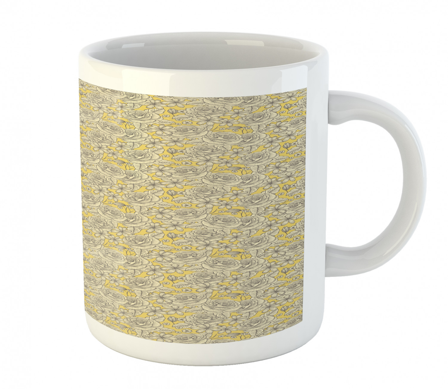 Ambesonne Vintage Arrangement Ceramic Coffee Mug Cup for Water Tea Drinks, 11 oz - Picture 170 of 240