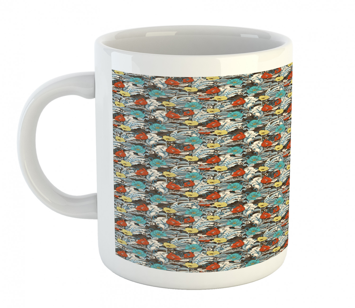 Botanical Floral Ceramic Coffee Mug Cup for Water Tea Drinks, 11 oz | eBay