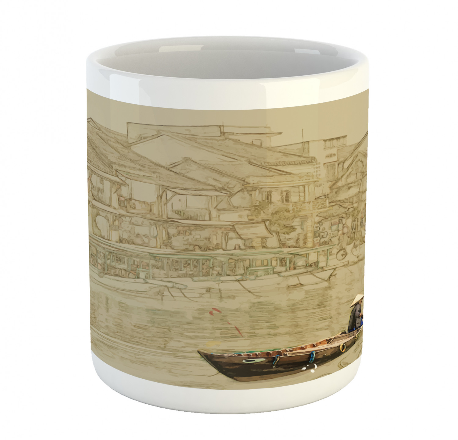 Ambesonne Vintage Arrangement Ceramic Coffee Mug Cup for Water Tea Drinks, 11 oz - Picture 229 of 240