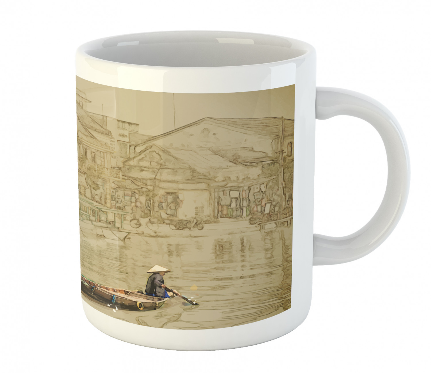 Ambesonne Vintage Arrangement Ceramic Coffee Mug Cup for Water Tea Drinks, 11 oz - Picture 230 of 240