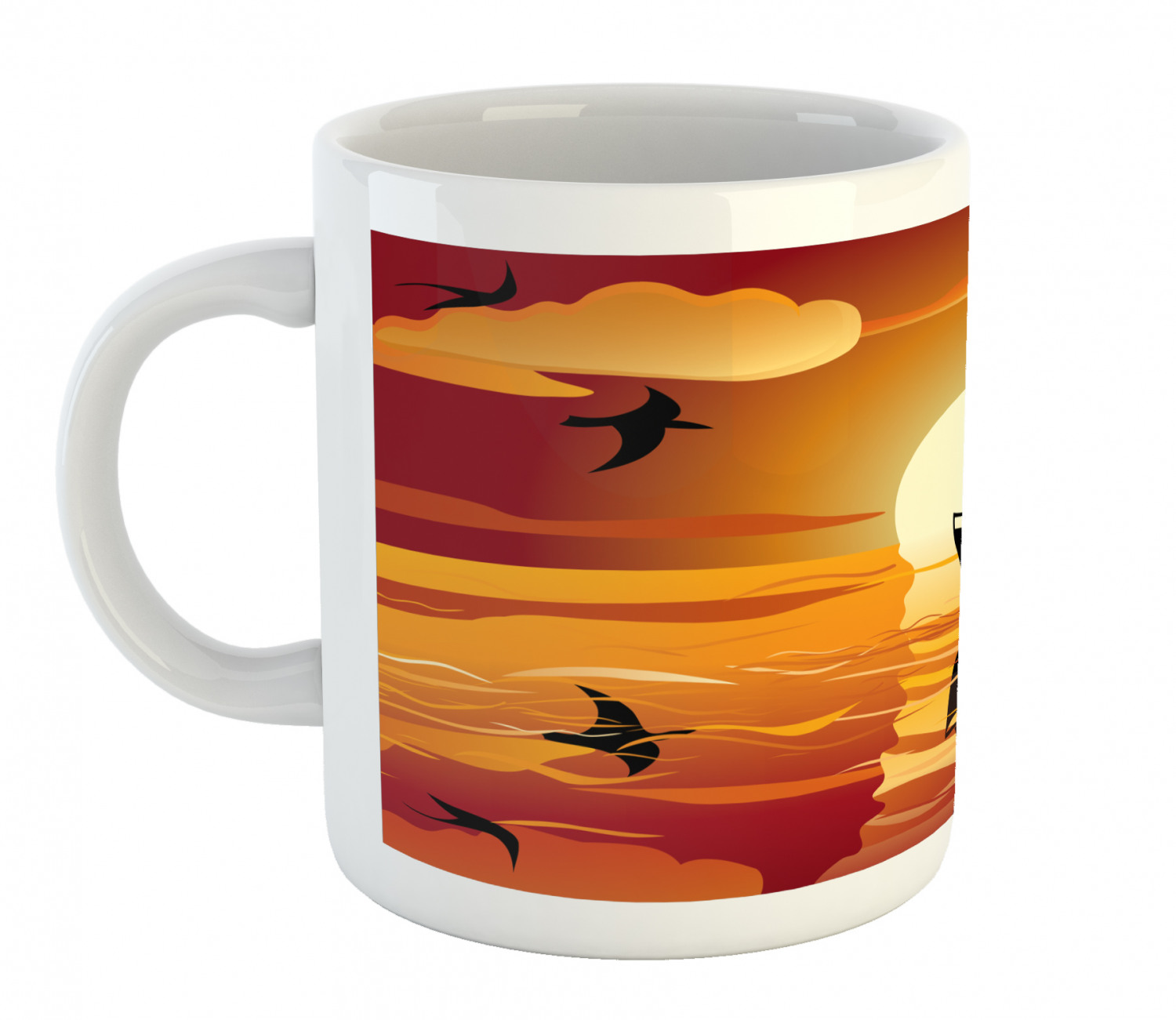 Ambesonne Vintage Arrangement Ceramic Coffee Mug Cup for Water Tea Drinks, 11 oz - Picture 219 of 240