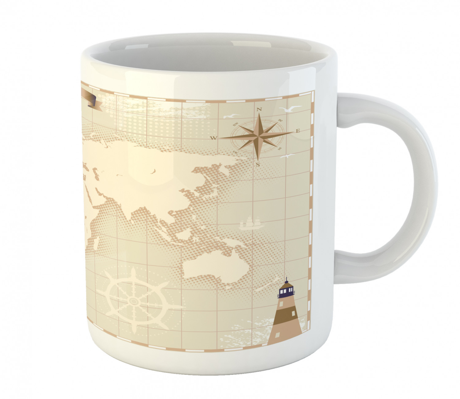 Ambesonne Vintage Arrangement Ceramic Coffee Mug Cup for Water Tea Drinks, 11 oz - Picture 134 of 240