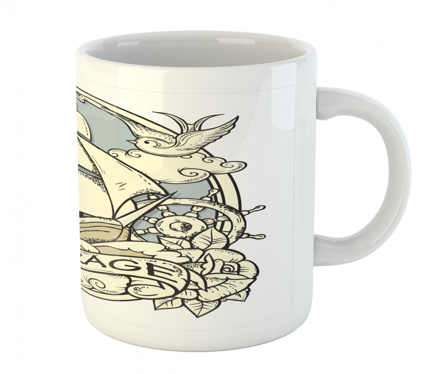 Ambesonne Vintage Arrangement Ceramic Coffee Mug Cup for Water Tea Drinks, 11 oz - Picture 190 of 240
