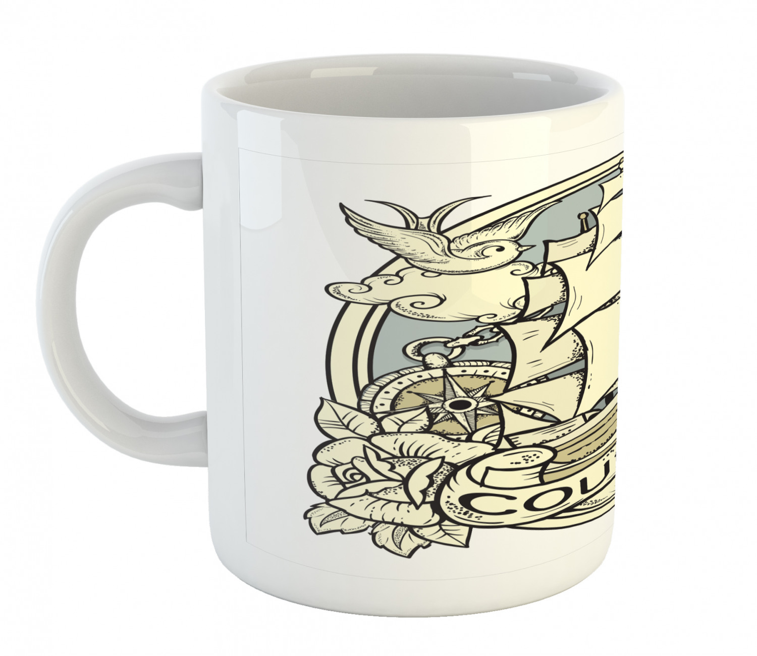 Ambesonne Vintage Arrangement Ceramic Coffee Mug Cup for Water Tea Drinks, 11 oz - Picture 191 of 240