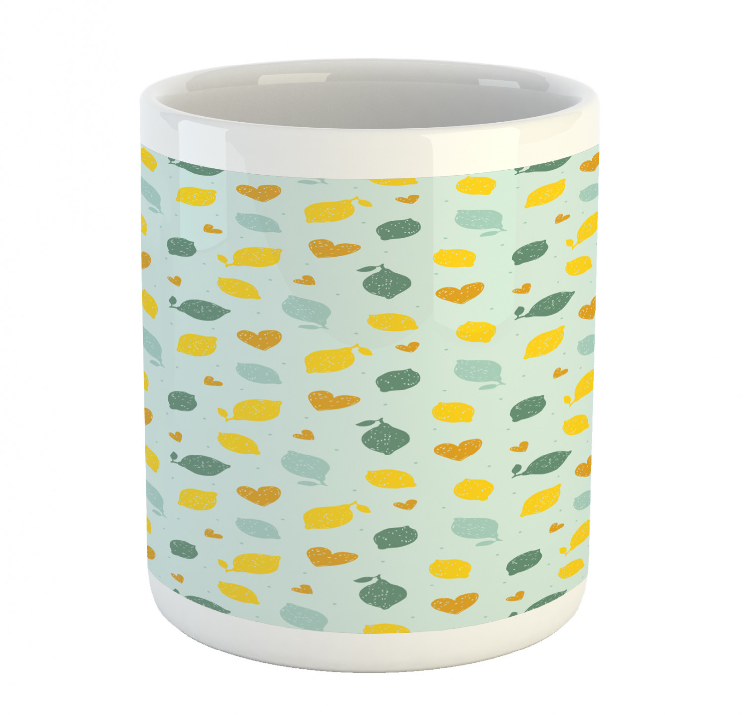 Ambesonne Lemons Pattern Ceramic Coffee Mug Cup for Water Tea Drinks, 11 oz - Picture 181 of 244