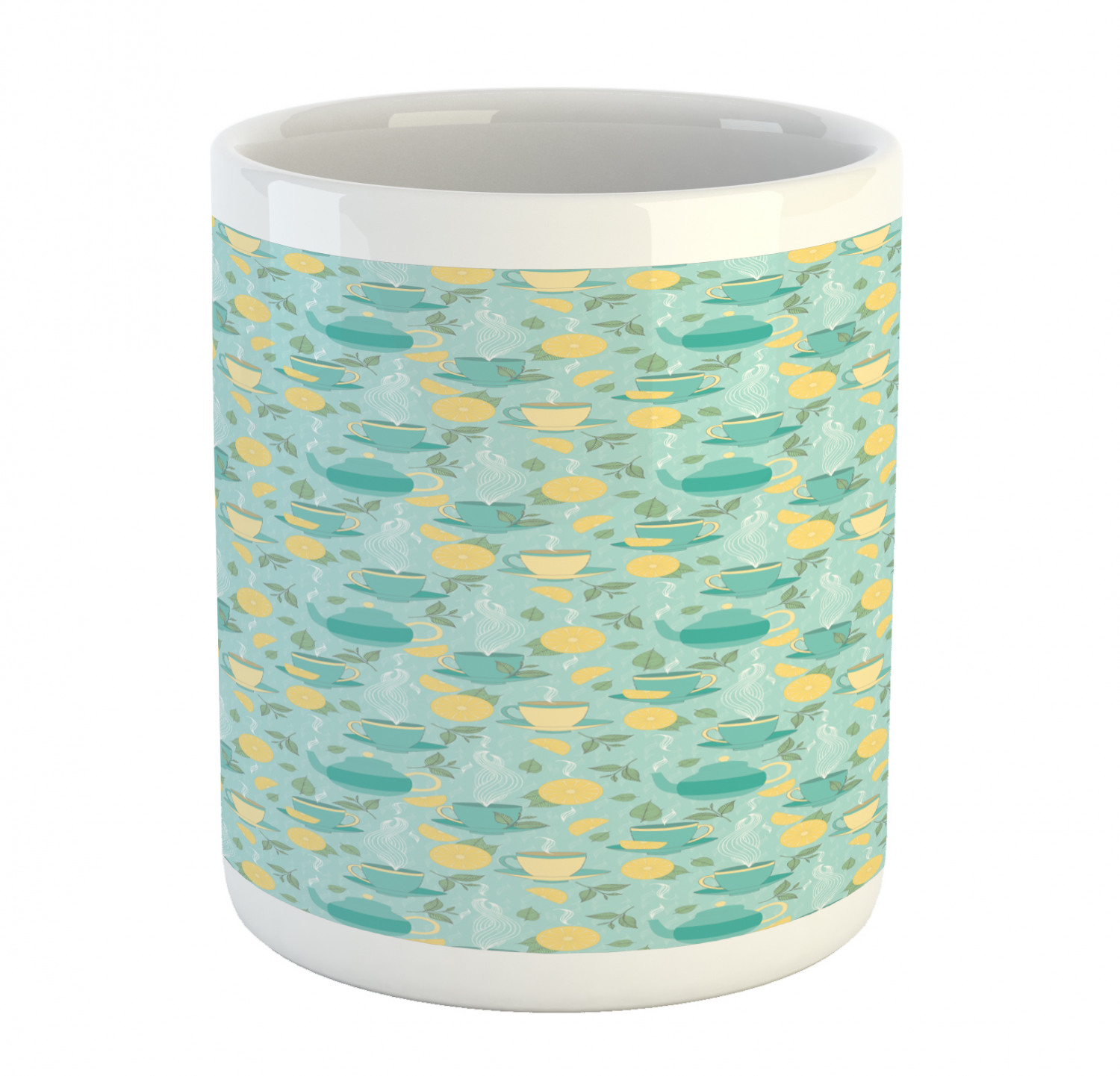 Ambesonne Lemons Pattern Ceramic Coffee Mug Cup for Water Tea Drinks, 11 oz - Picture 157 of 244