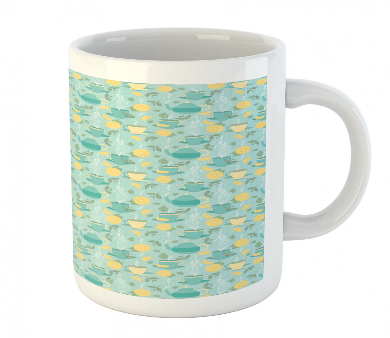 Ambesonne Lemons Pattern Ceramic Coffee Mug Cup for Water Tea Drinks, 11 oz - Picture 158 of 244