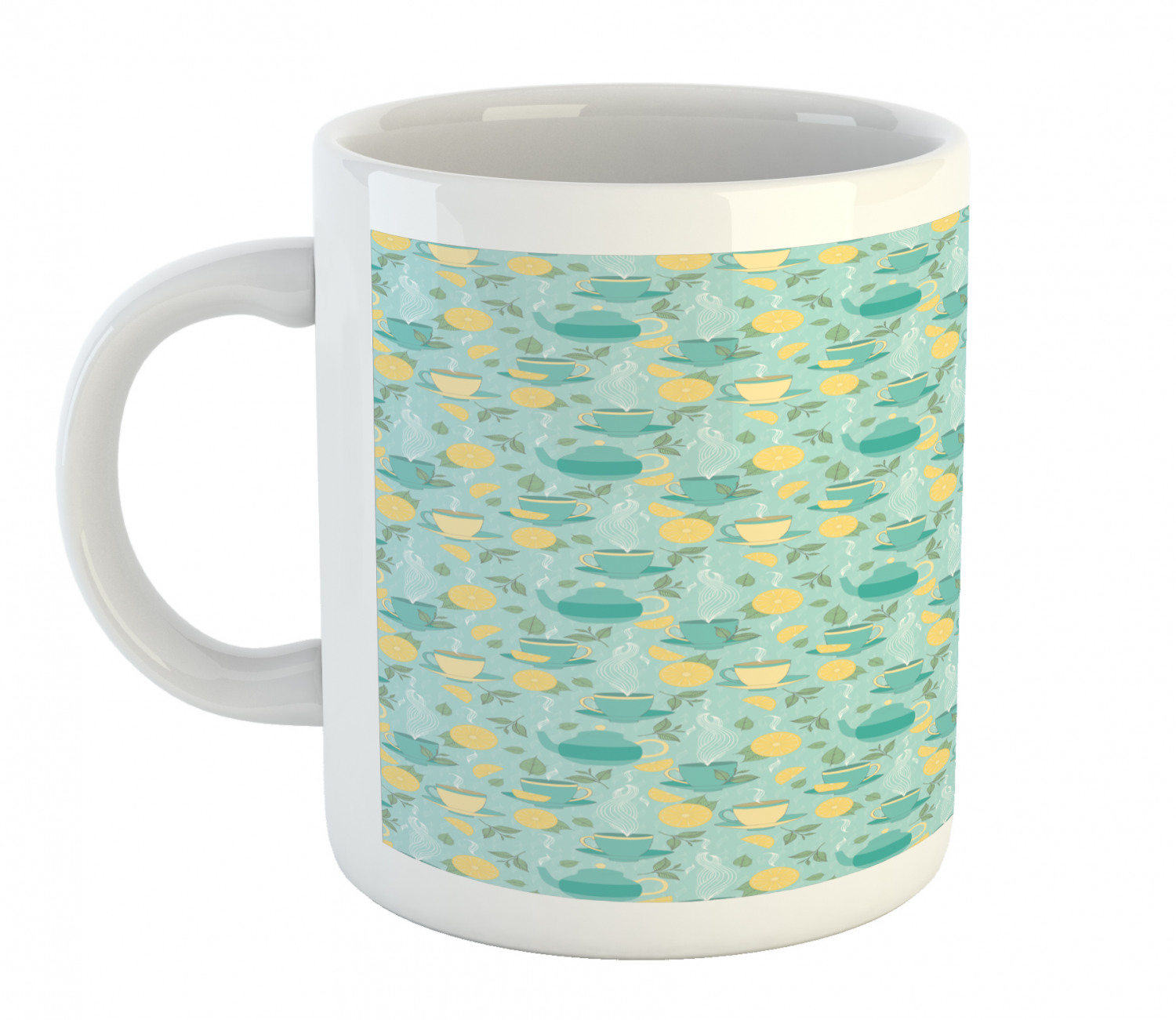 Ambesonne Lemons Pattern Ceramic Coffee Mug Cup for Water Tea Drinks, 11 oz - Picture 159 of 244