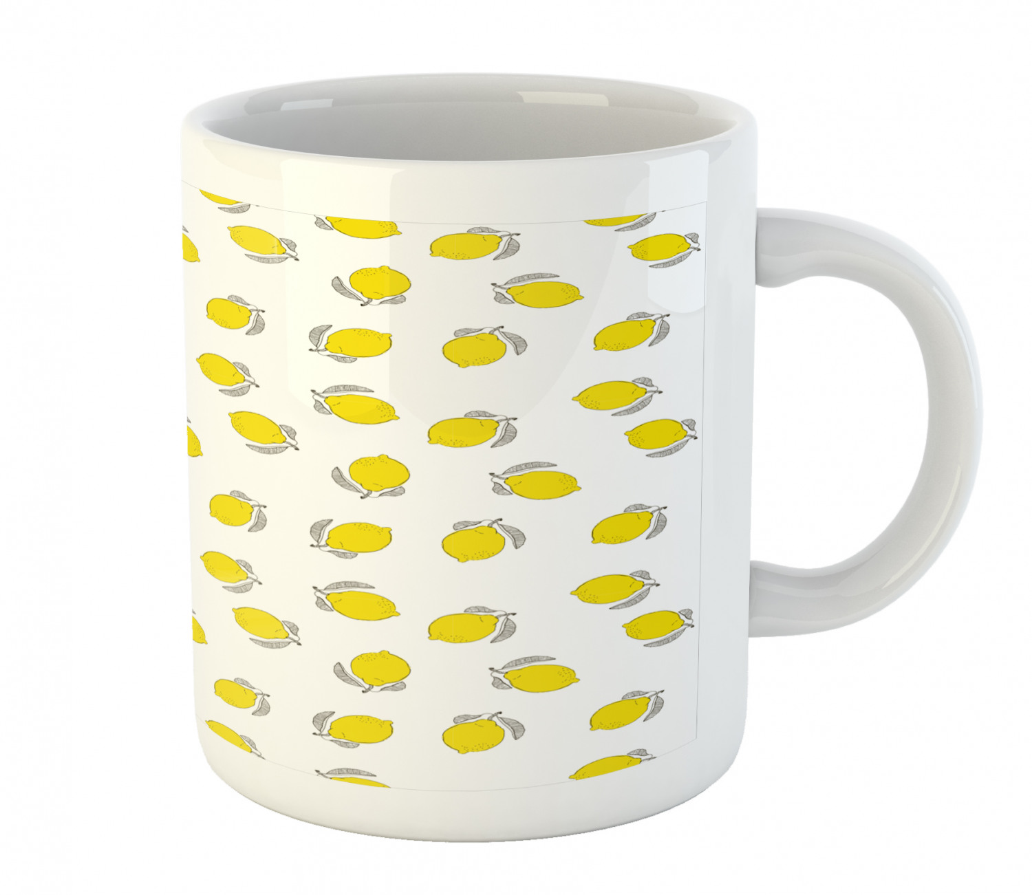 Ambesonne Lemons Pattern Ceramic Coffee Mug Cup for Water Tea Drinks, 11 oz - Picture 94 of 244